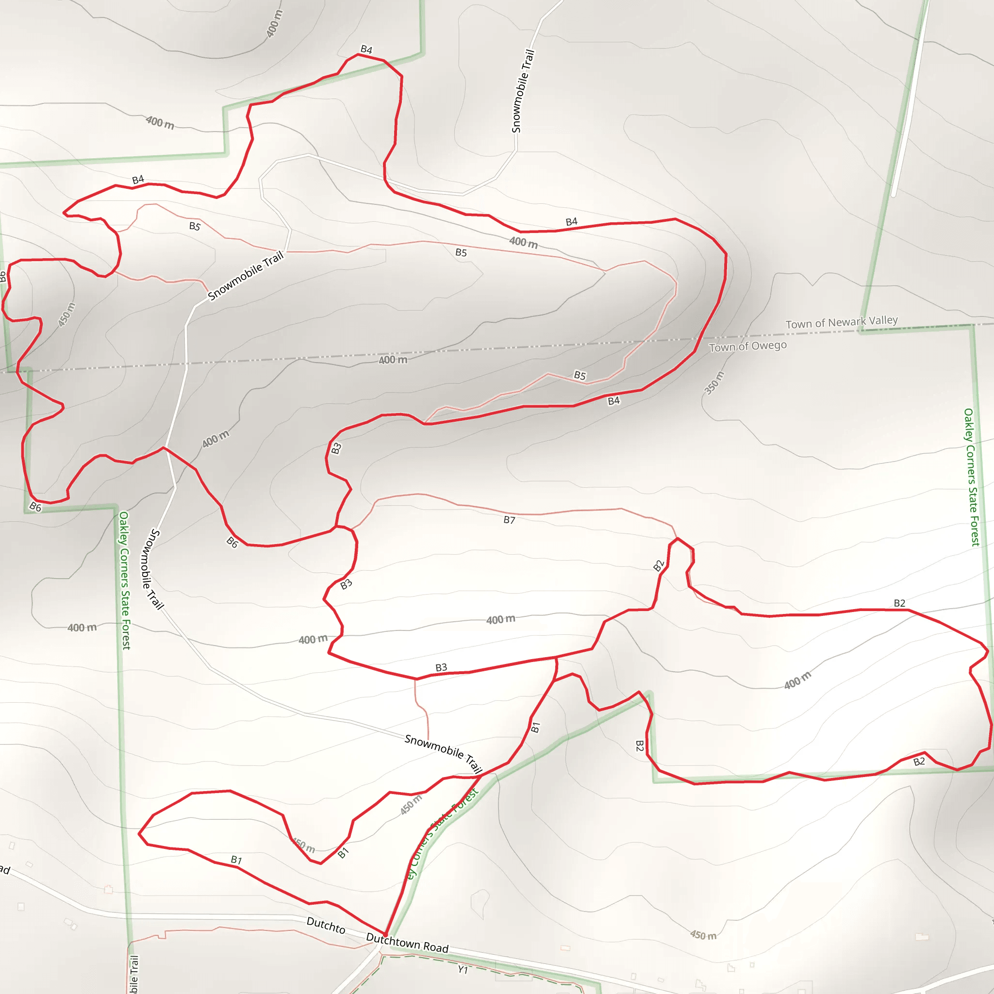 Oakley Corners State Forest Loop mobile static map