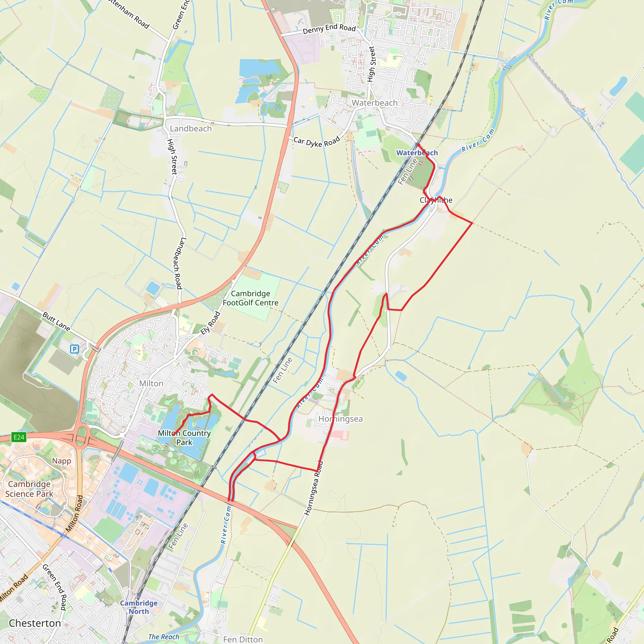 Waterbeach Loop mobile static map