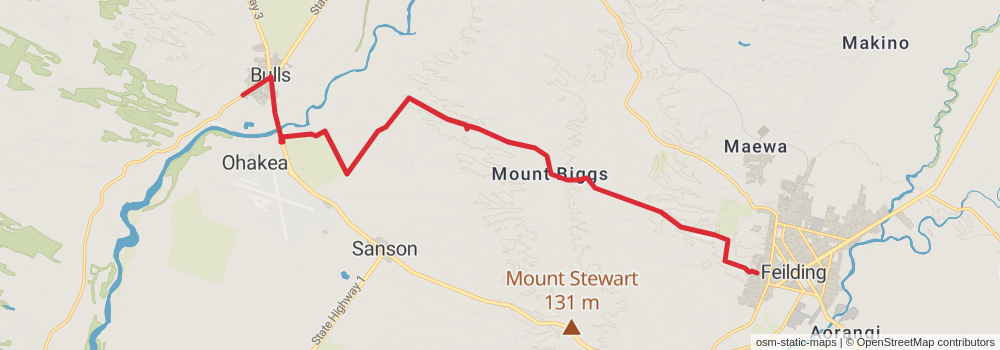 Te Araroa Trail stage 78 Map