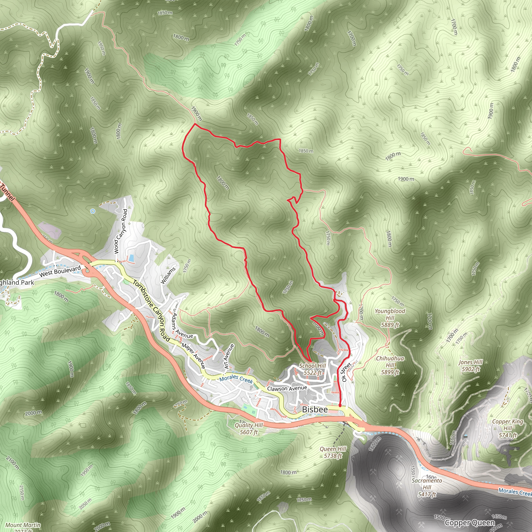 Brewery Gulch and Miller Hill Loop mobile static map