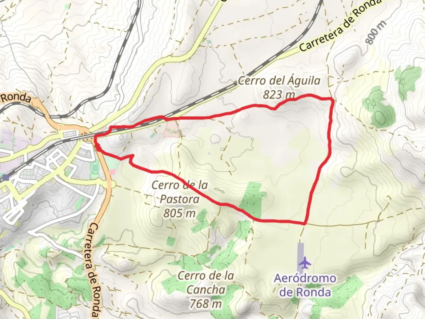 An image depicting the trail Round - Pilar de Coca and its surrounding area.