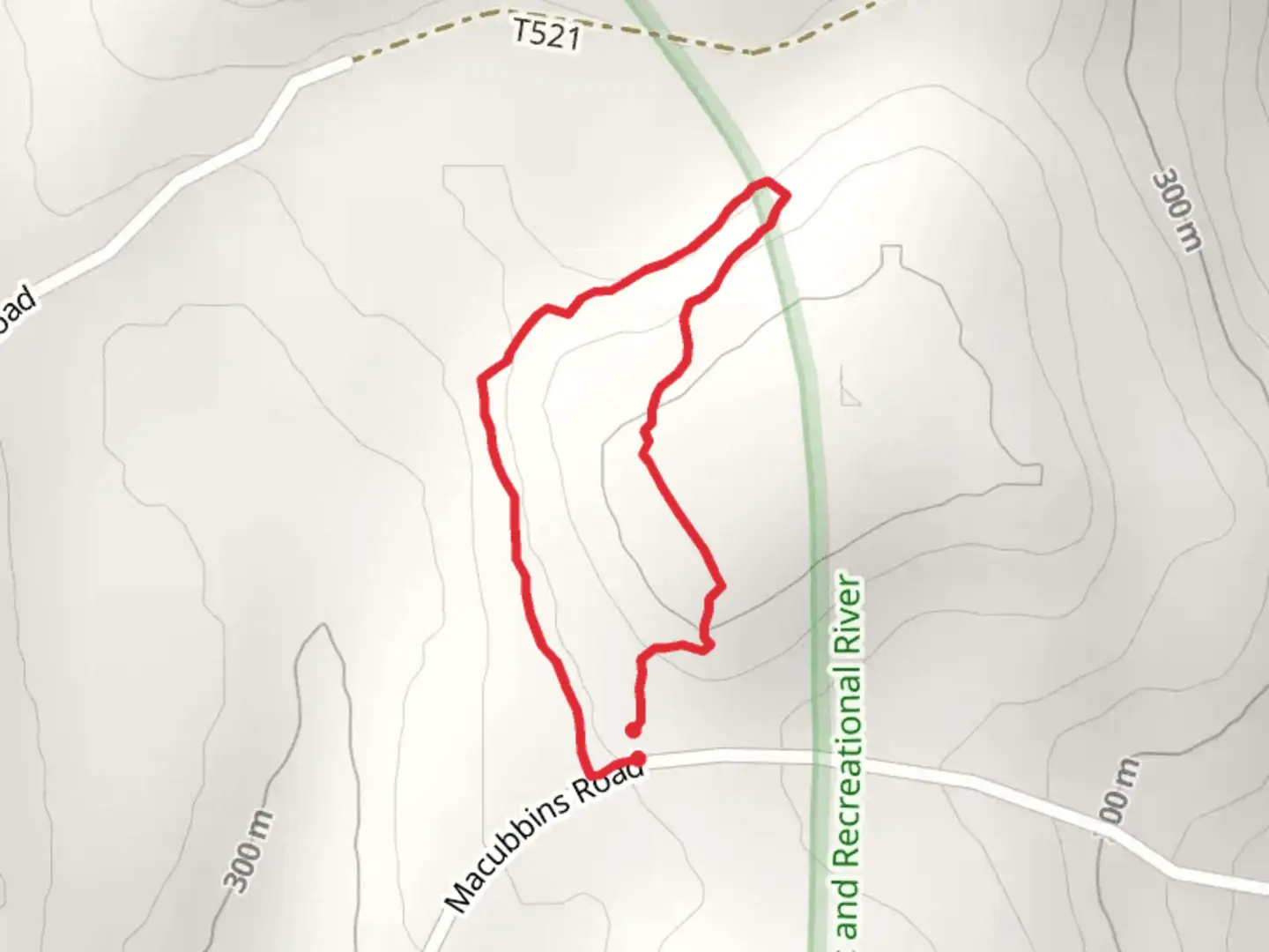 An image depicting the trail Damascus Forest Loop and its surrounding area.