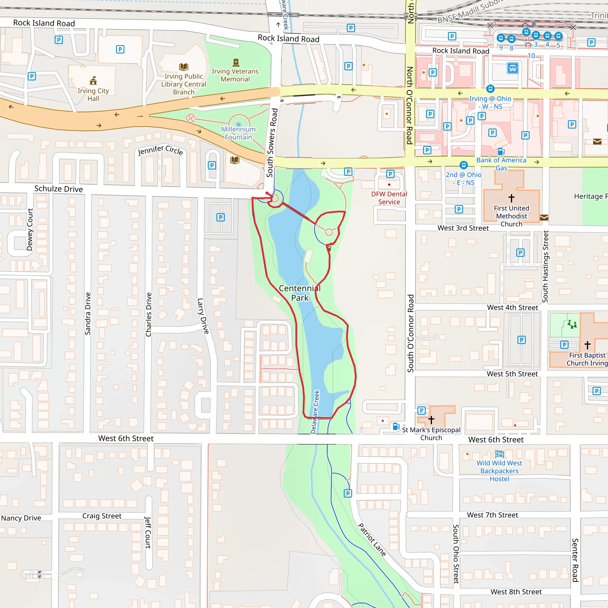 Centennial Park Loop mobile static map