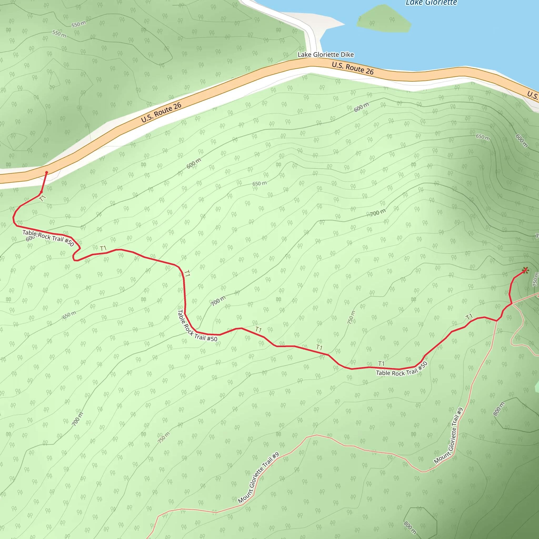 Table Rock Trail mobile static map