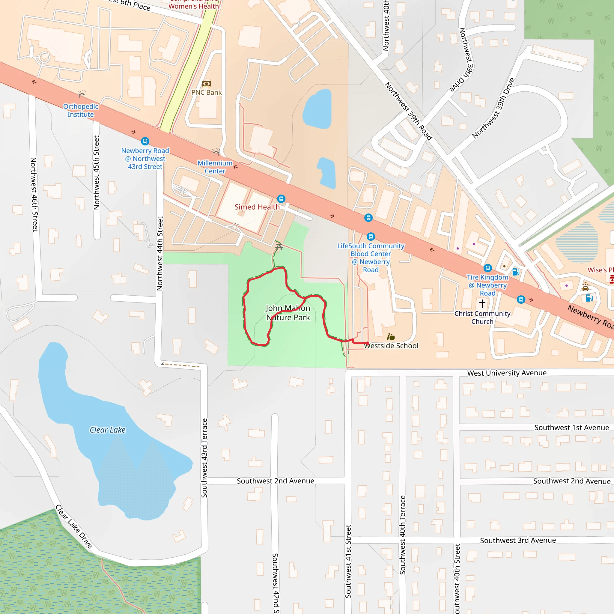 John Mahon Nature Park Loop mobile static map