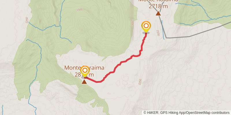 Mount Roraima Trek stage 2 Map