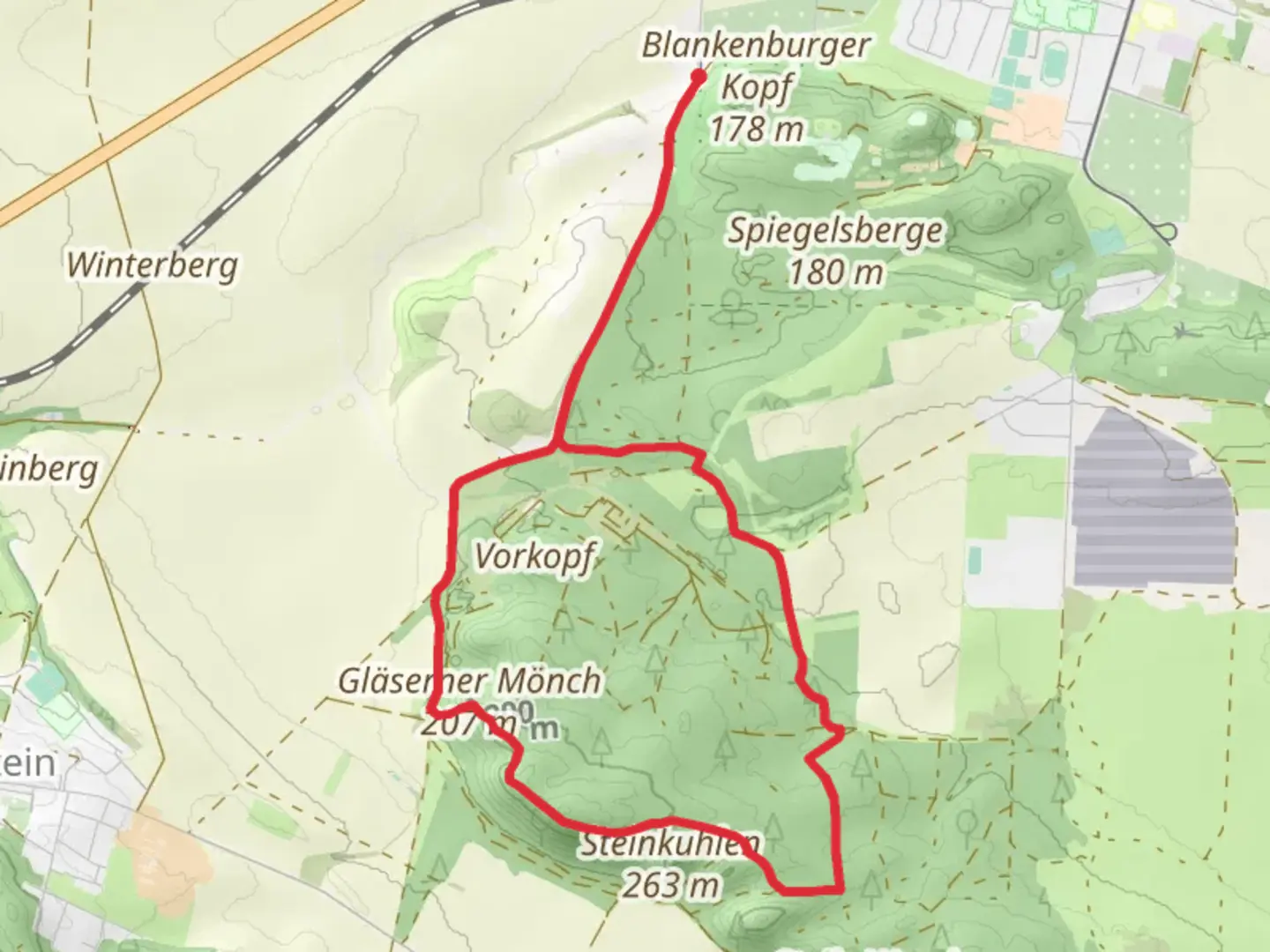 An image depicting the trail Glaserner Monch Loop and its surrounding area.