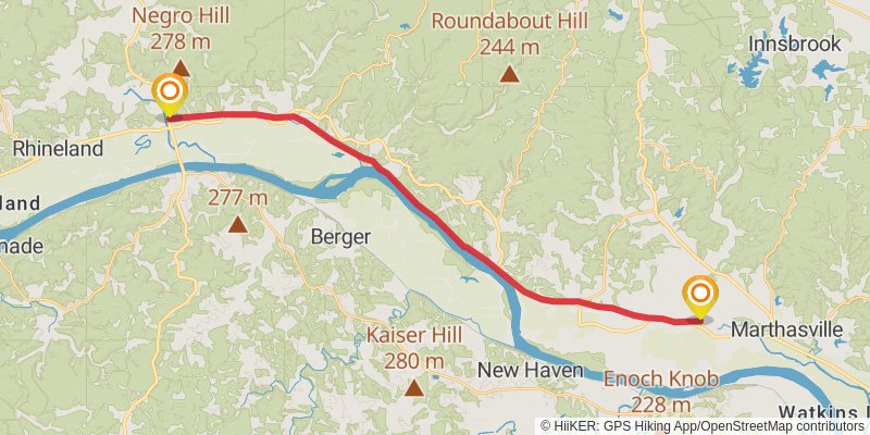 American Discovery Trail - Missouri stage 6 Map