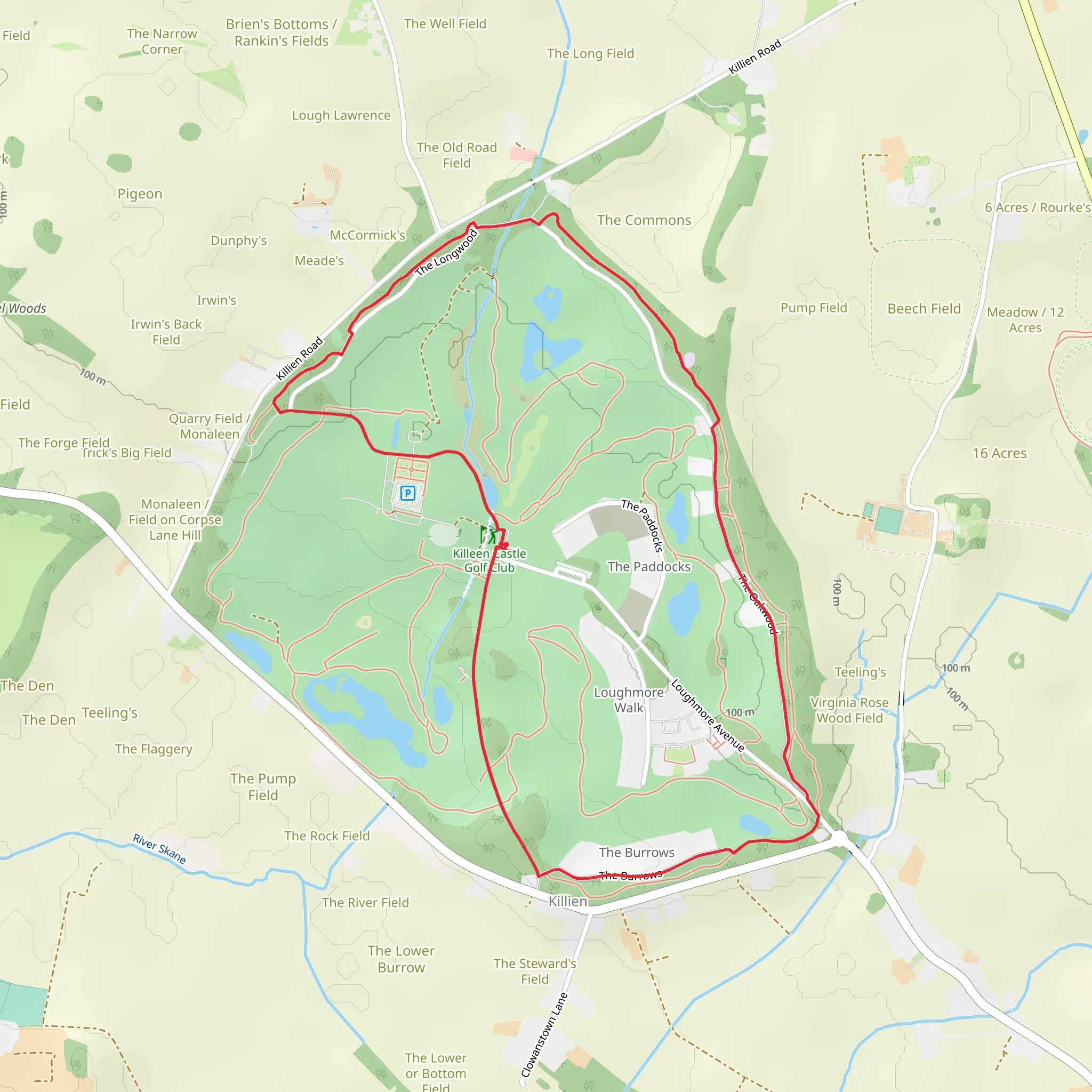Killeen Castle - Short Loop mobile static map