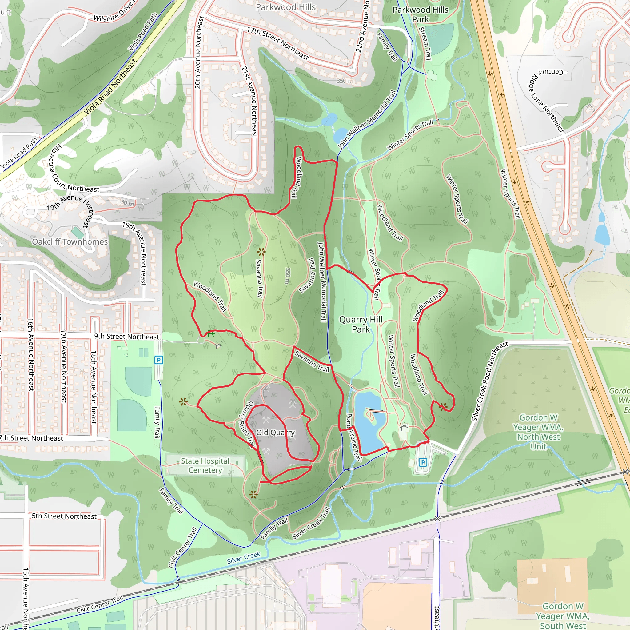 Quarry Hill Park Loop mobile static map
