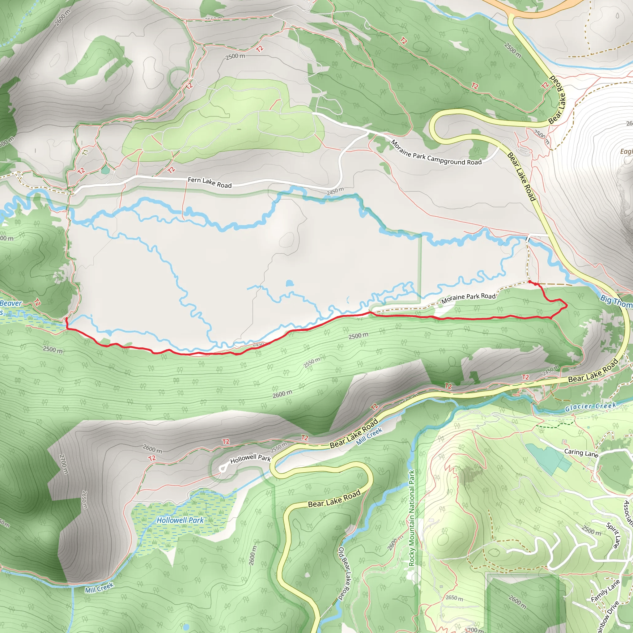 South Lateral Moraine Trail mobile static map