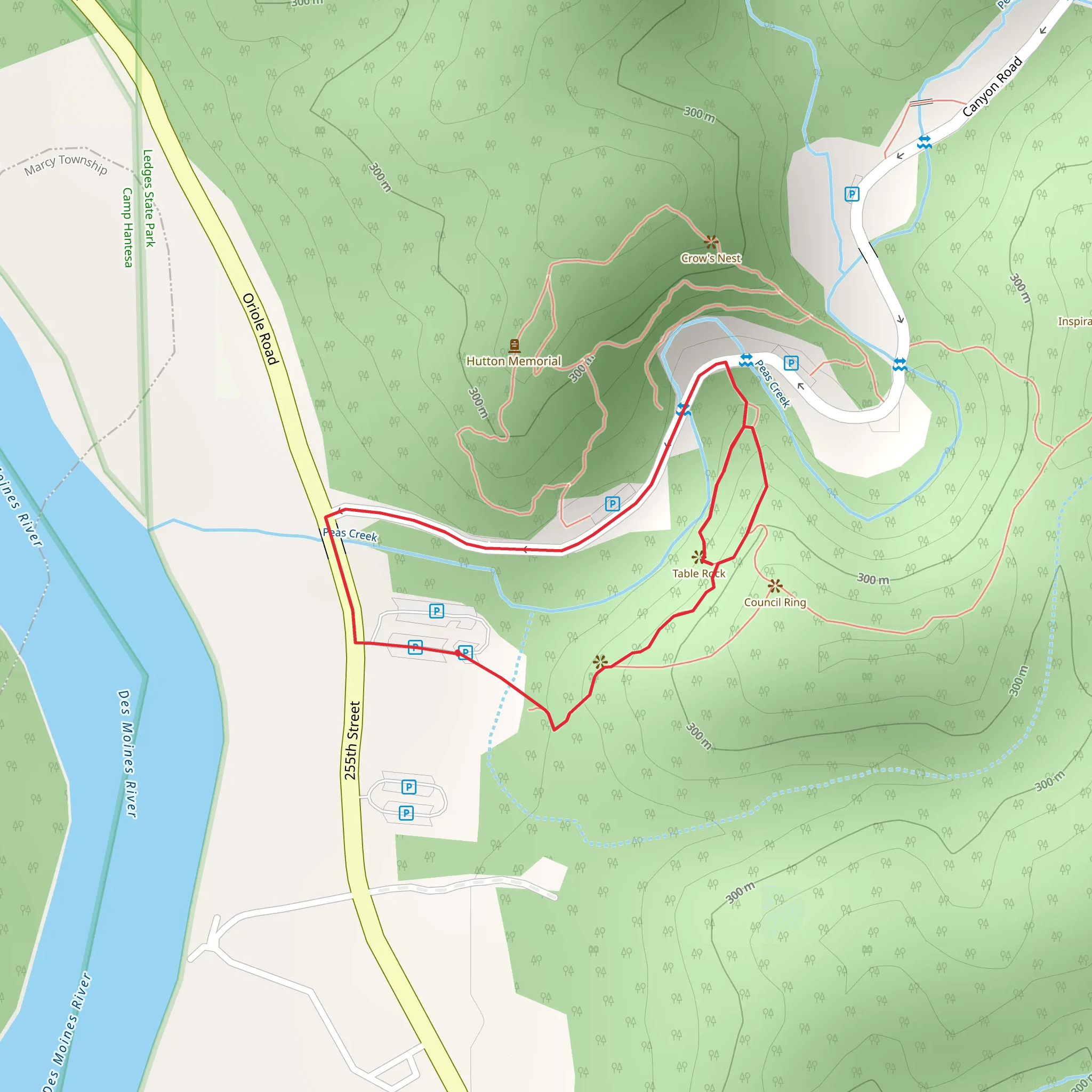 Peas Creek Loop mobile static map