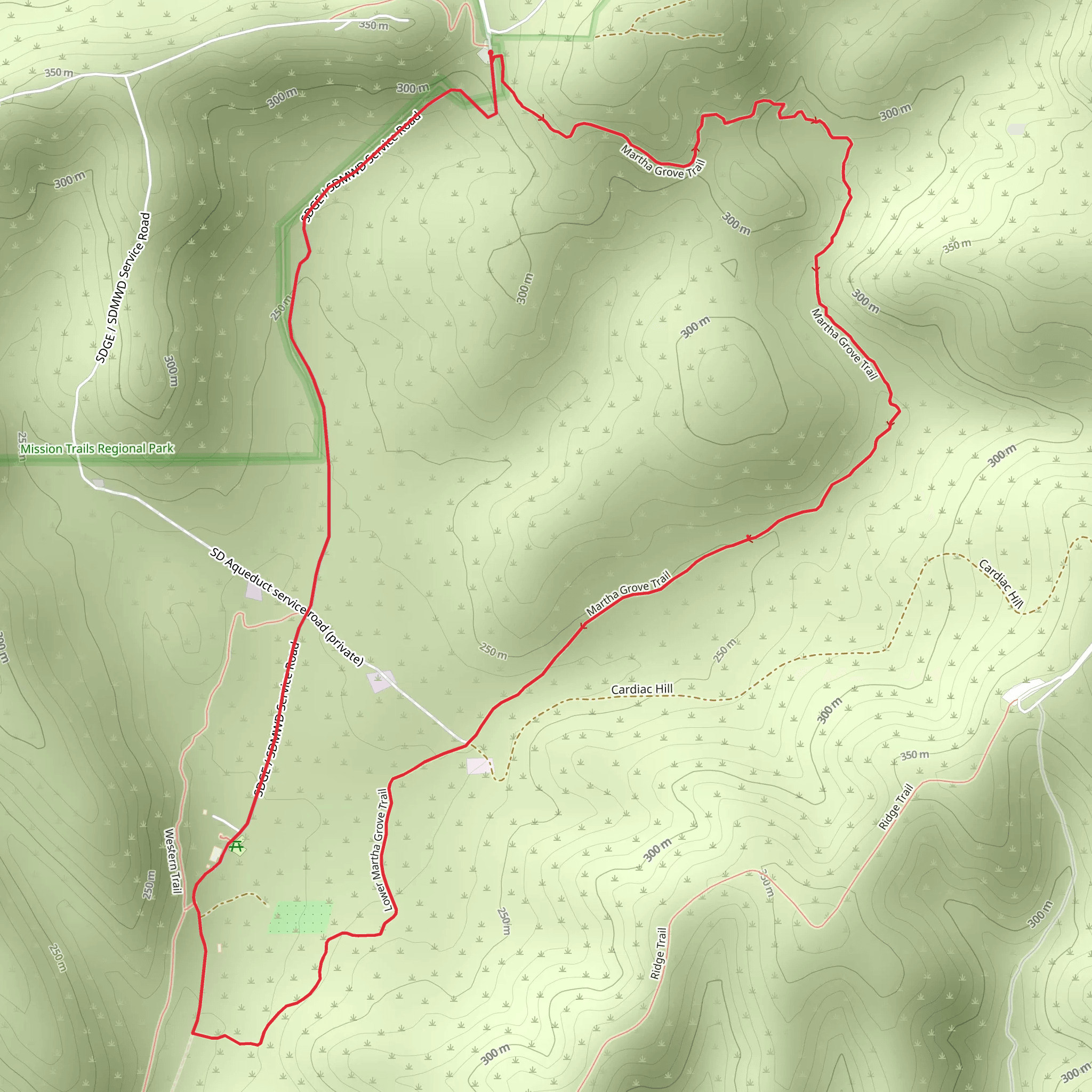 Martha Grove Trail and Main Crossing Loop mobile static map