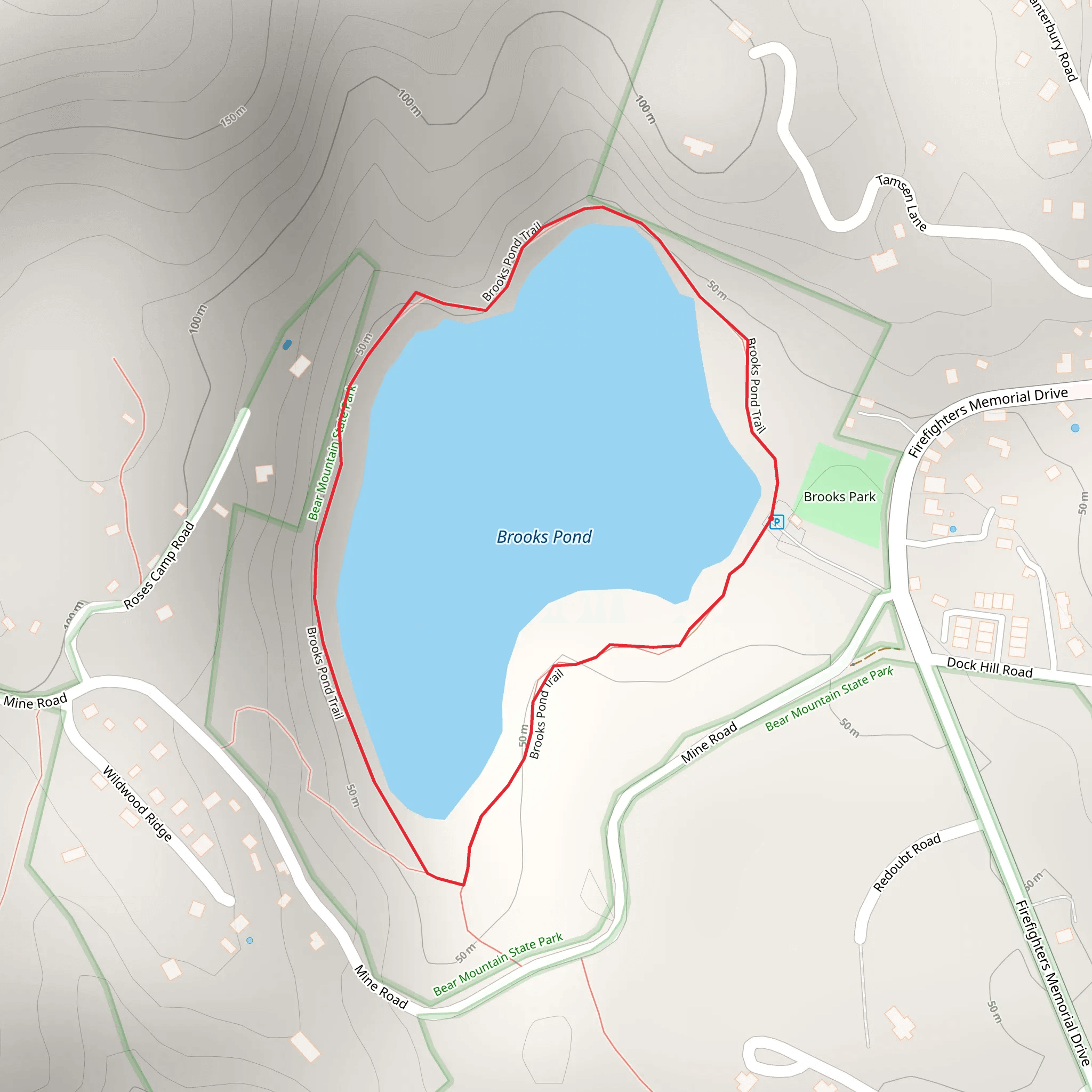 Brooks Pond Loop Trail mobile static map