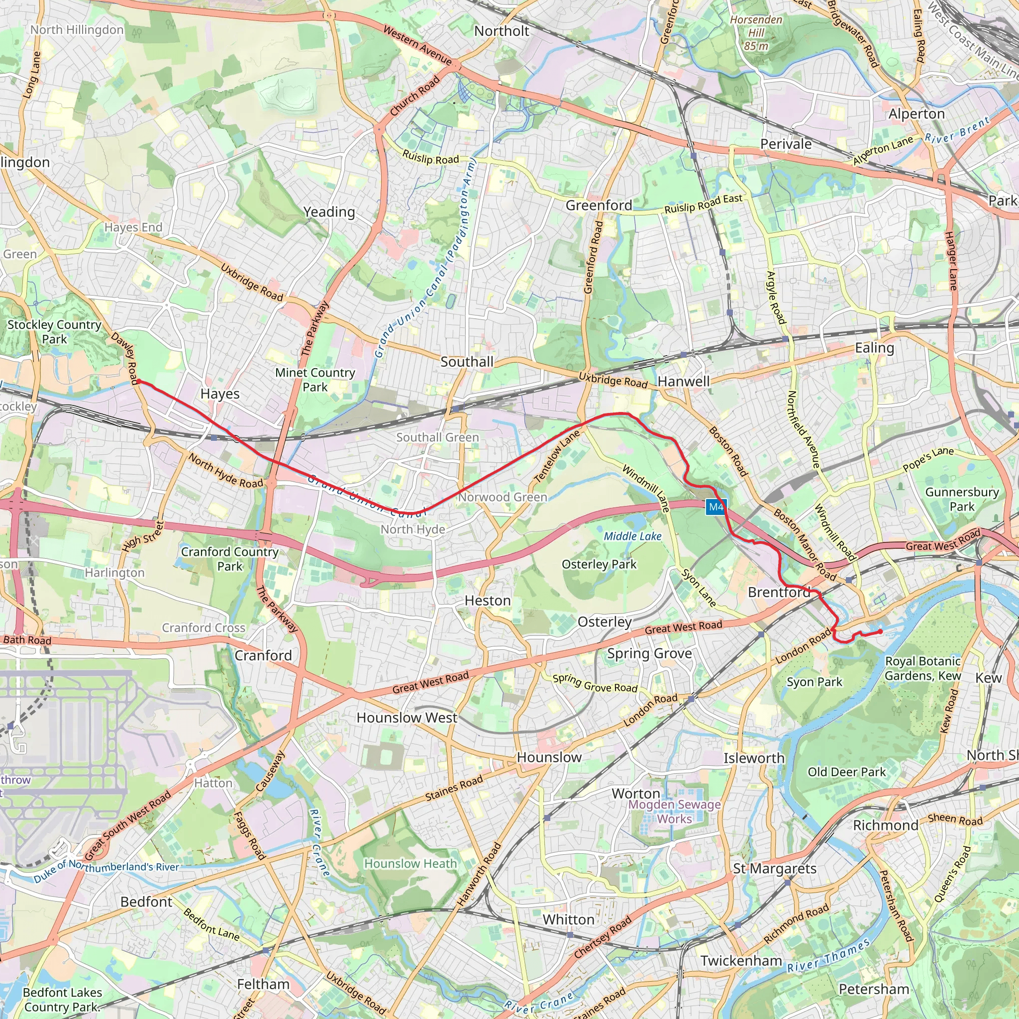 Brentford Canal Walk mobile static map