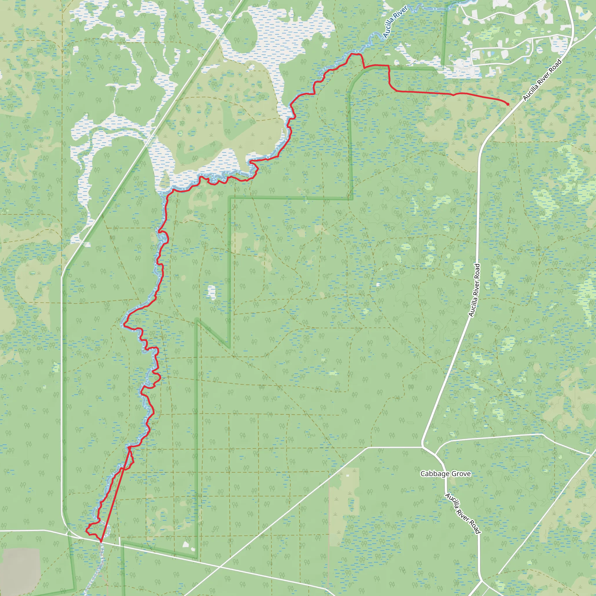 Aucilla River and Florida Trail mobile static map