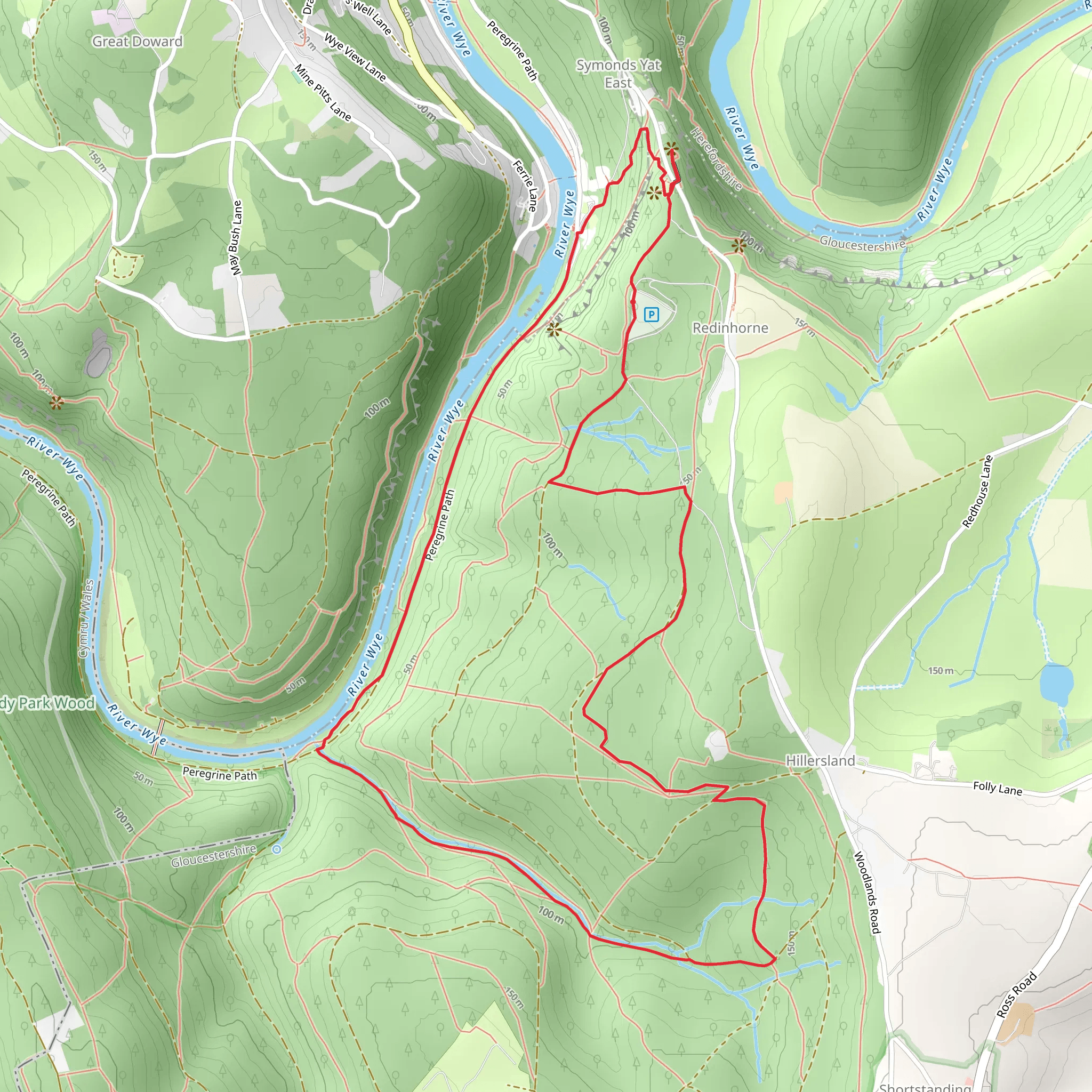 Wye Valley National Landscape Loop via Symonds Yat Rock mobile static map