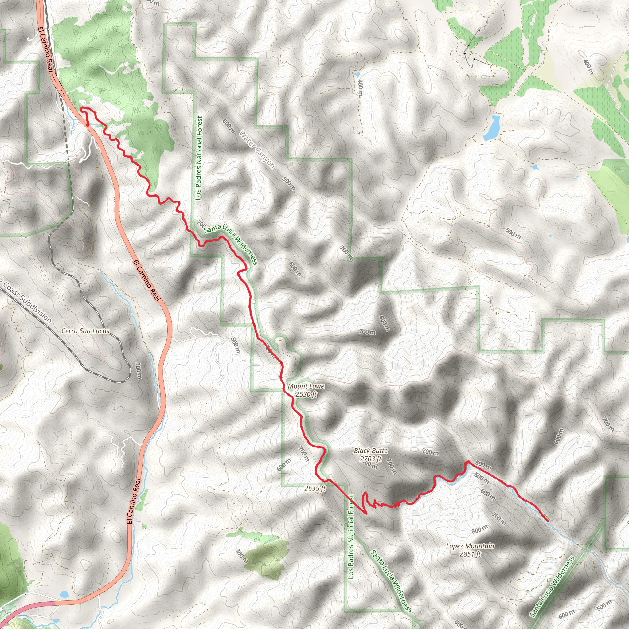 Upper Lopez Campground via Mount Lowe Road mobile static map