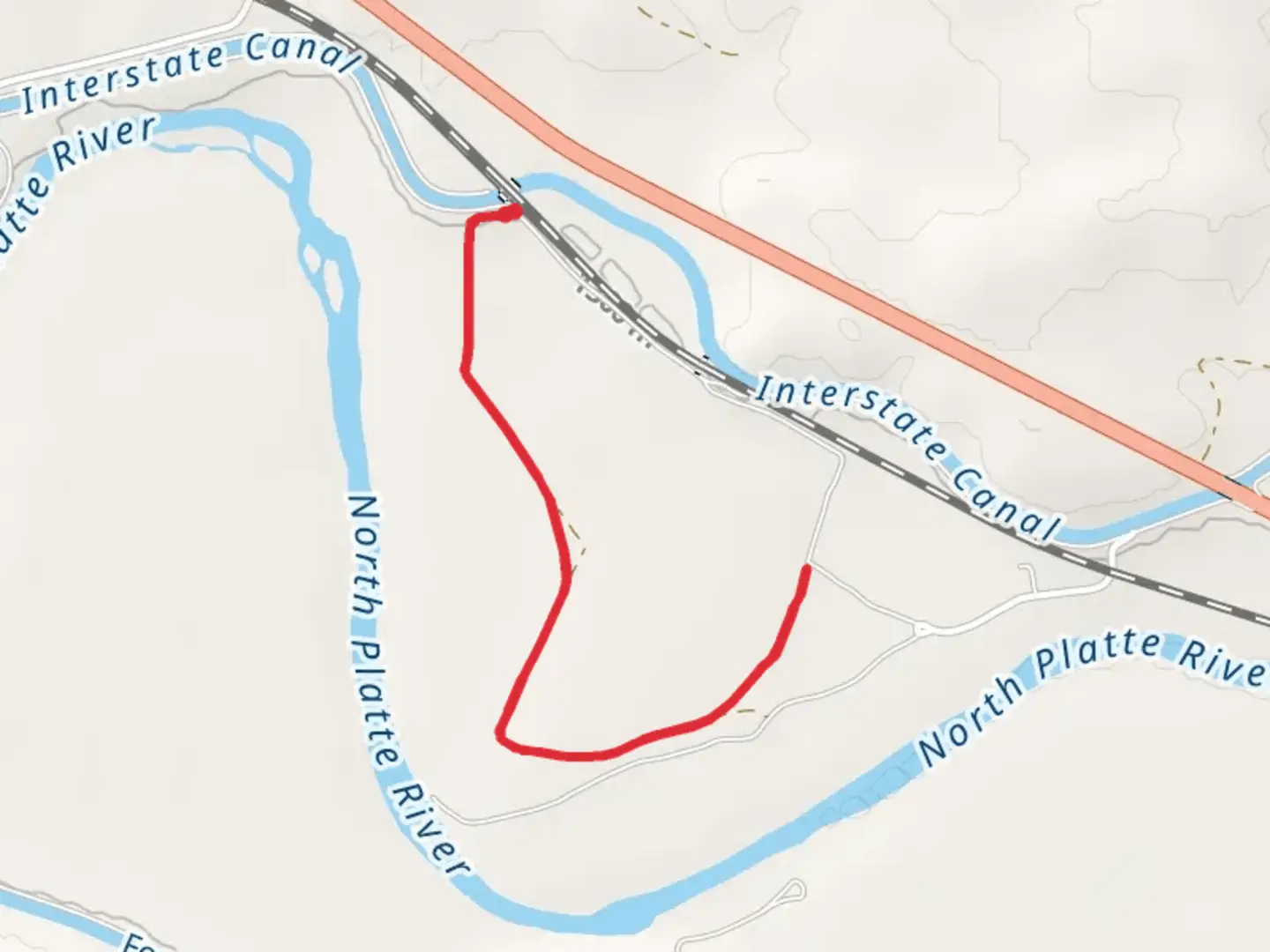 An image depicting the trail North Platte River and its surrounding area.