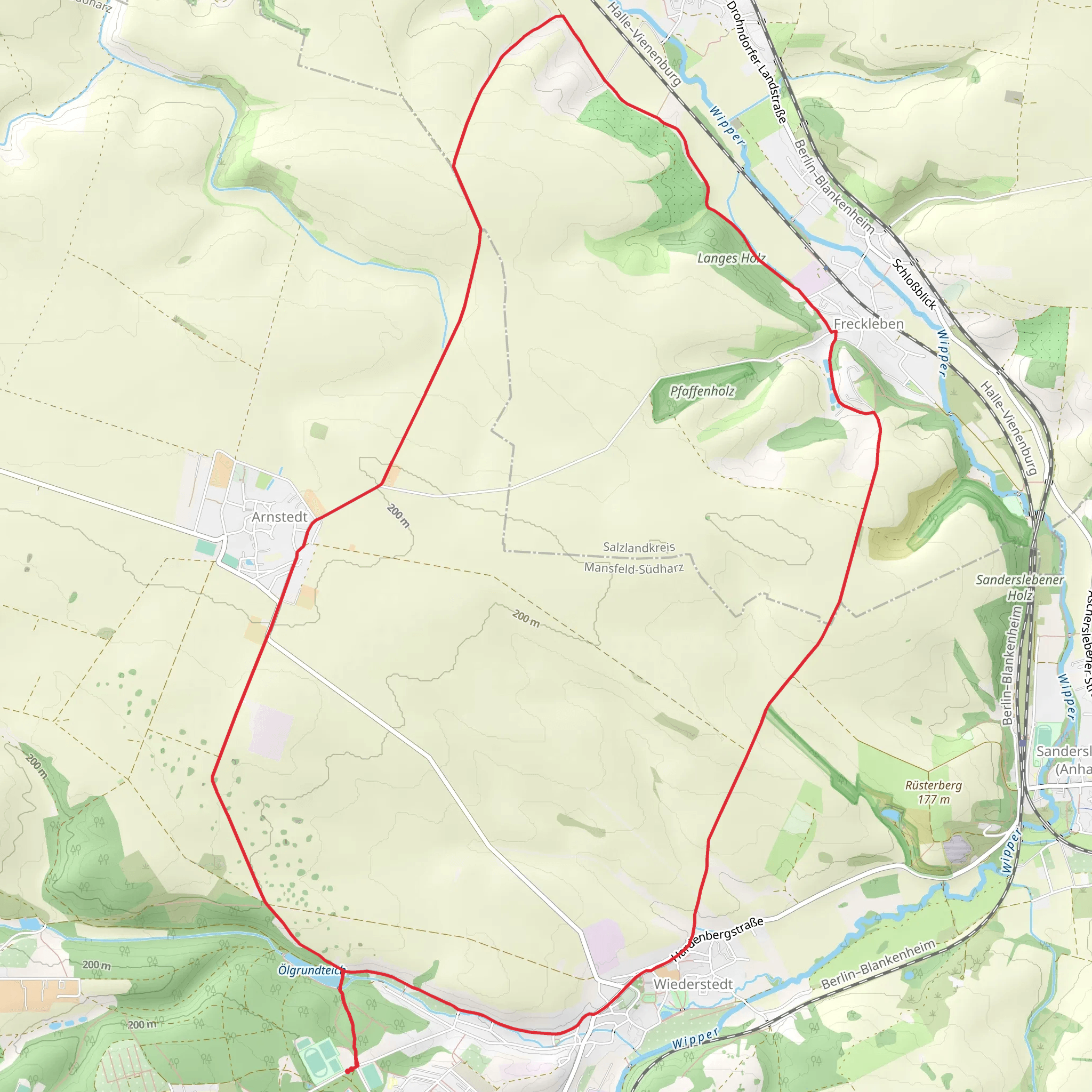 Niederstedt and Freckleben Loop mobile static map