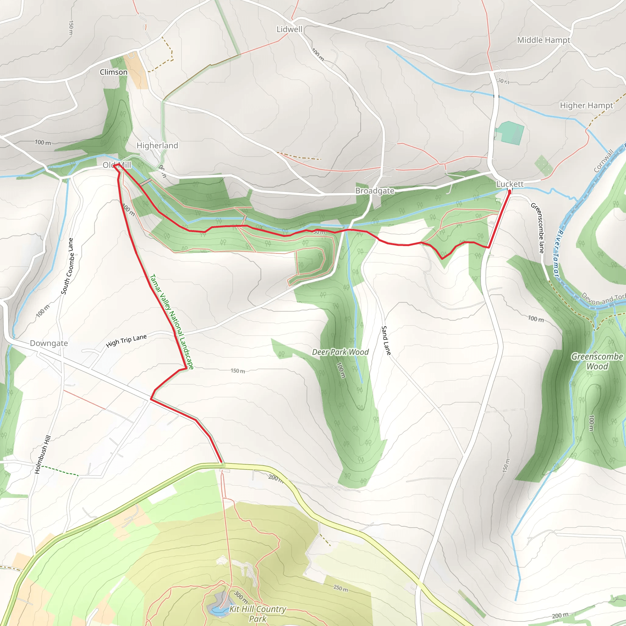 Luckett Hill via Tamar Valley Discovery Trail mobile static map