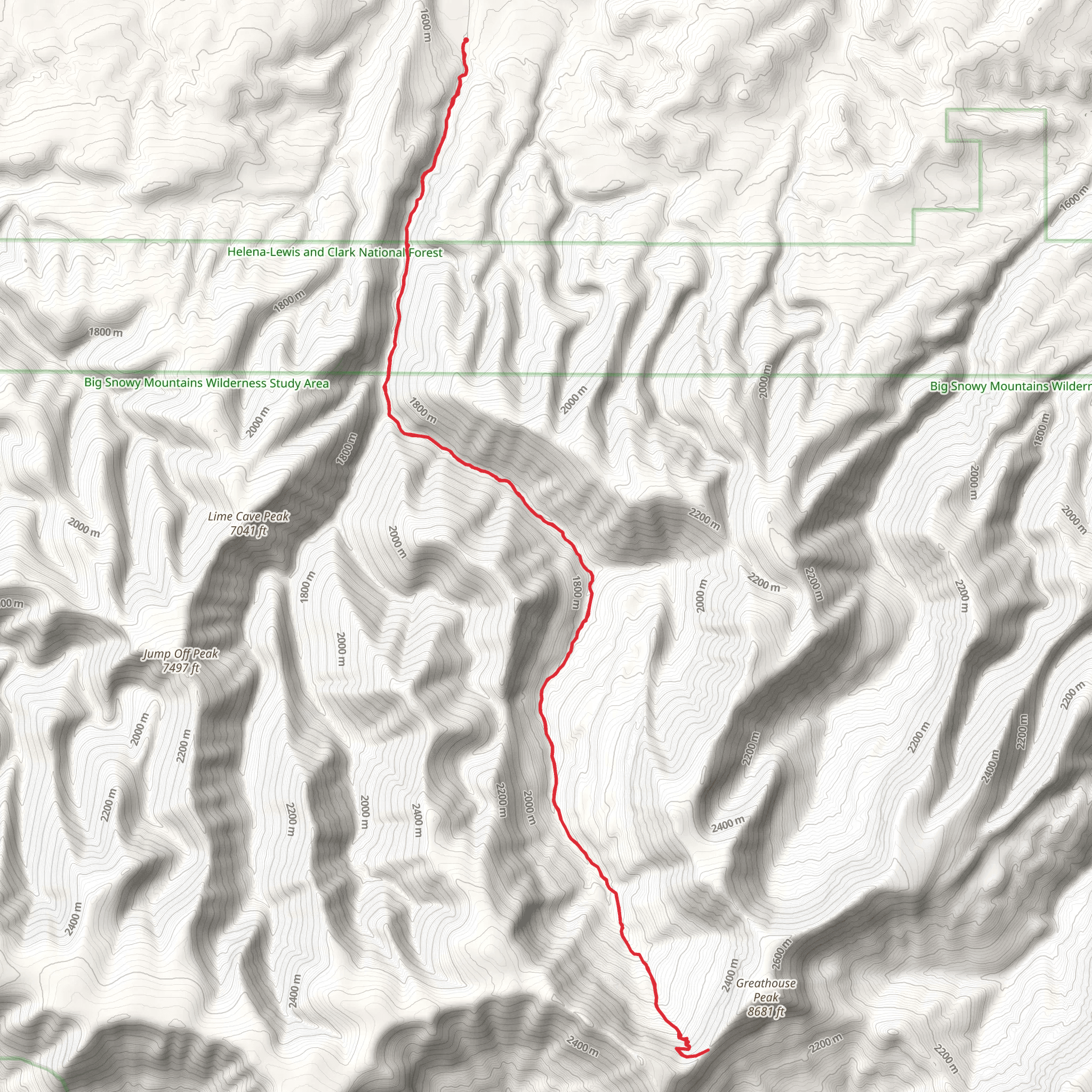 Knife Blade Ridge via Cottonwood Trail mobile static map