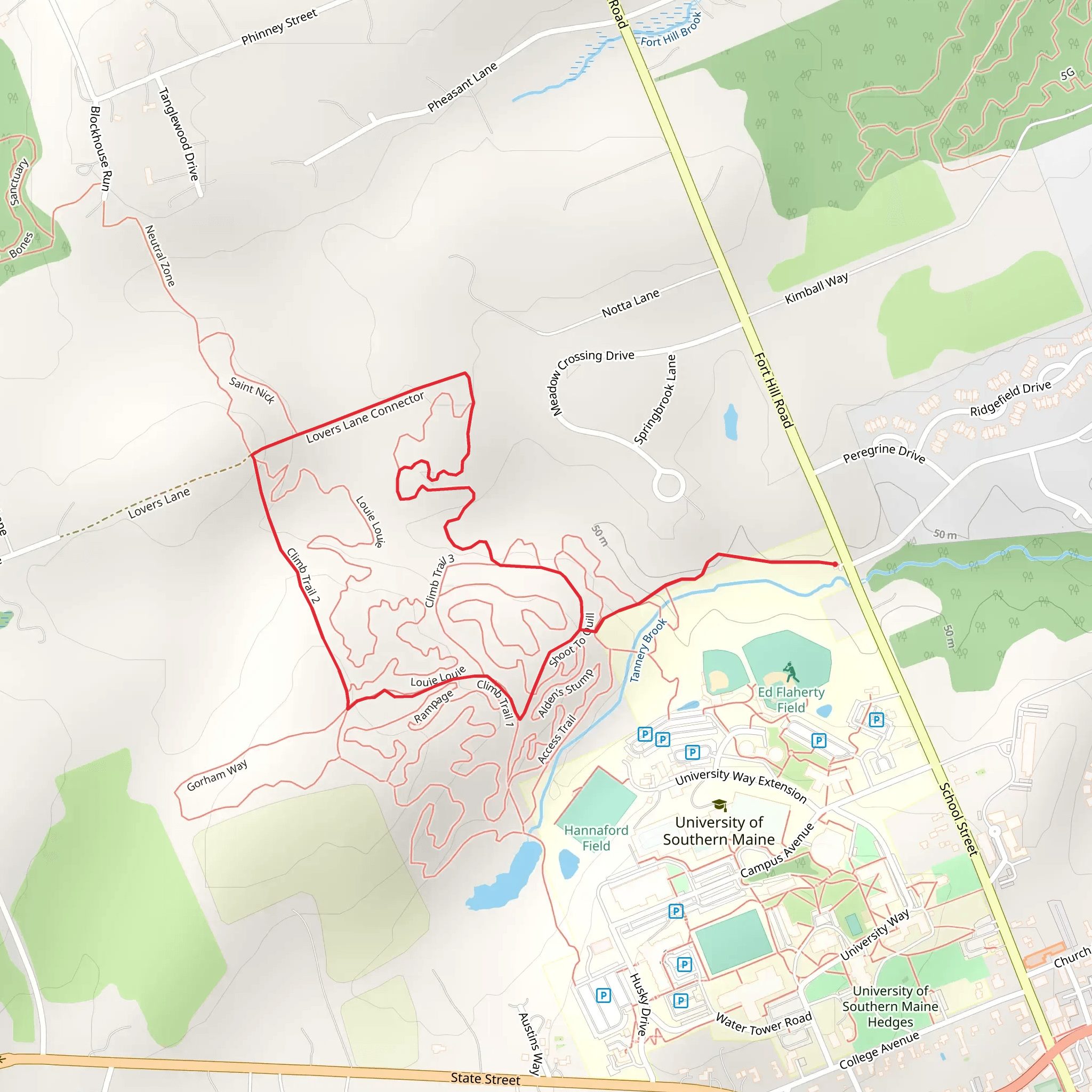 Tannery Brook Loop mobile static map
