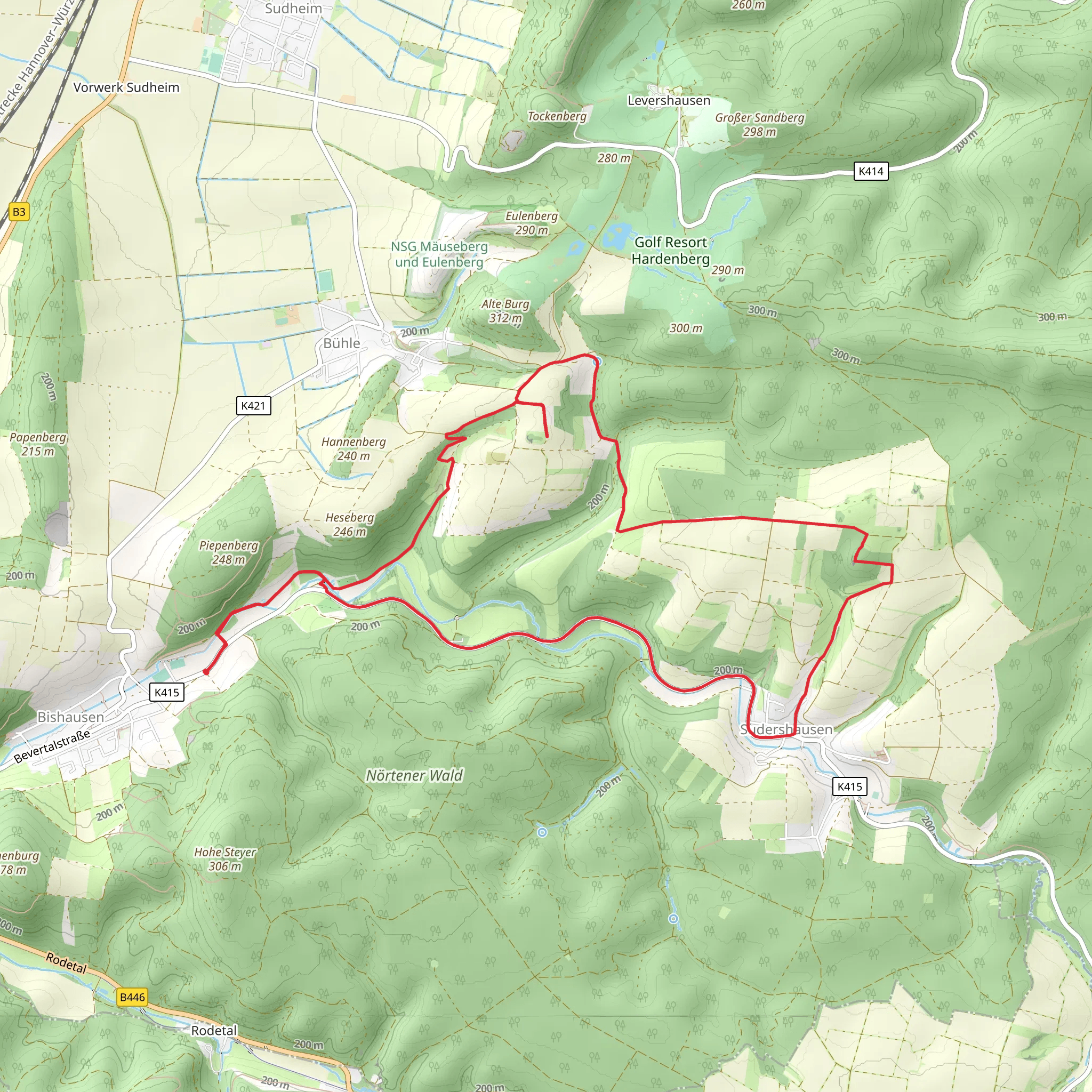 Levershäuser Straße Loop mobile static map