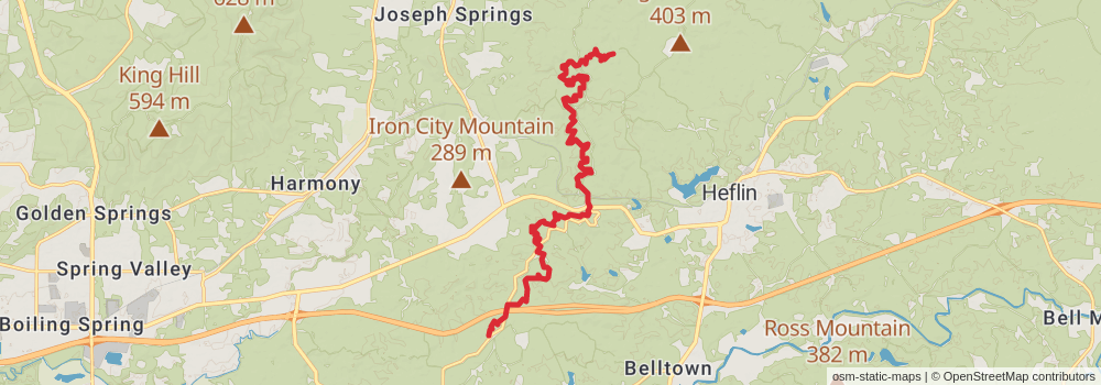 American Perimeter Trail - The South Primary stage 77 Map