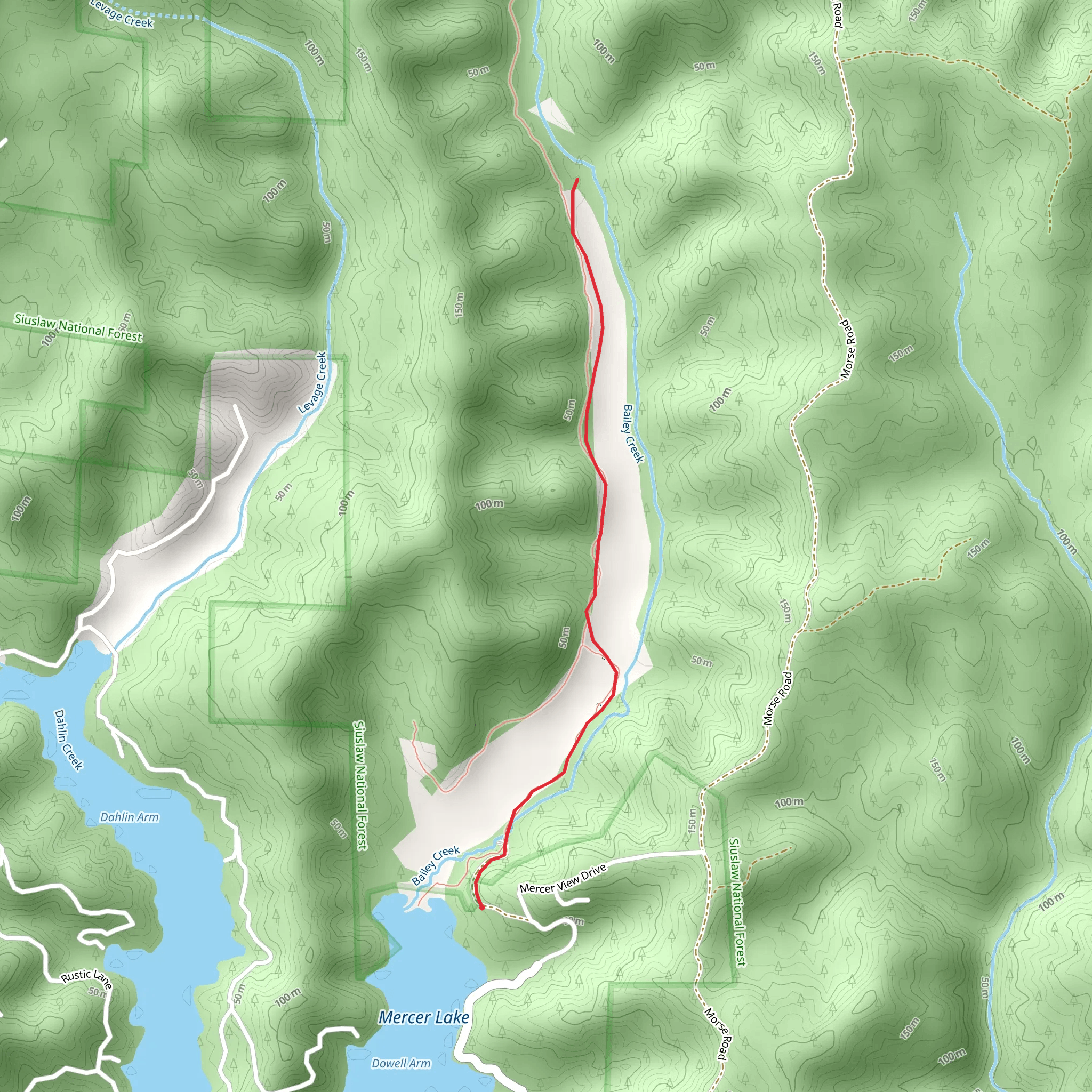 Walk along Bailey Creek mobile static map
