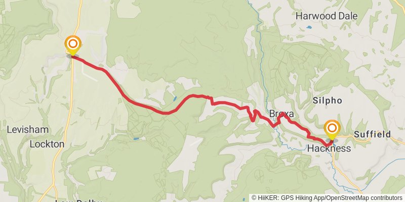 Ravenglass to Scarborough in North of England stage 17 Map