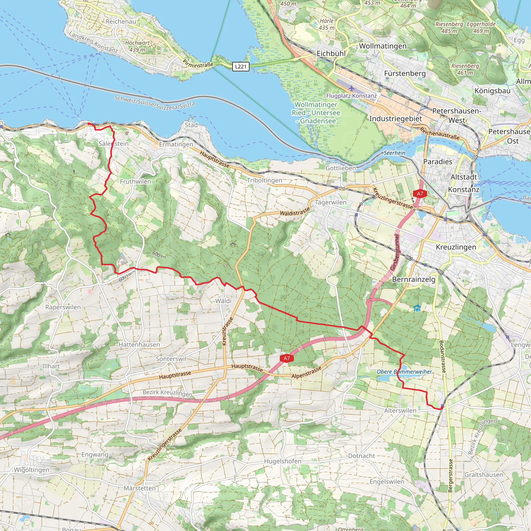 Mannenbach to Siegershausen Trail mobile static map