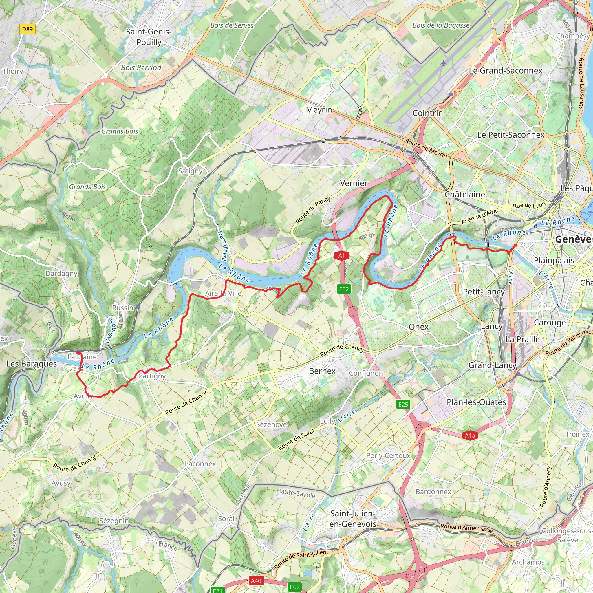 Sentier du Rhône mobile static map