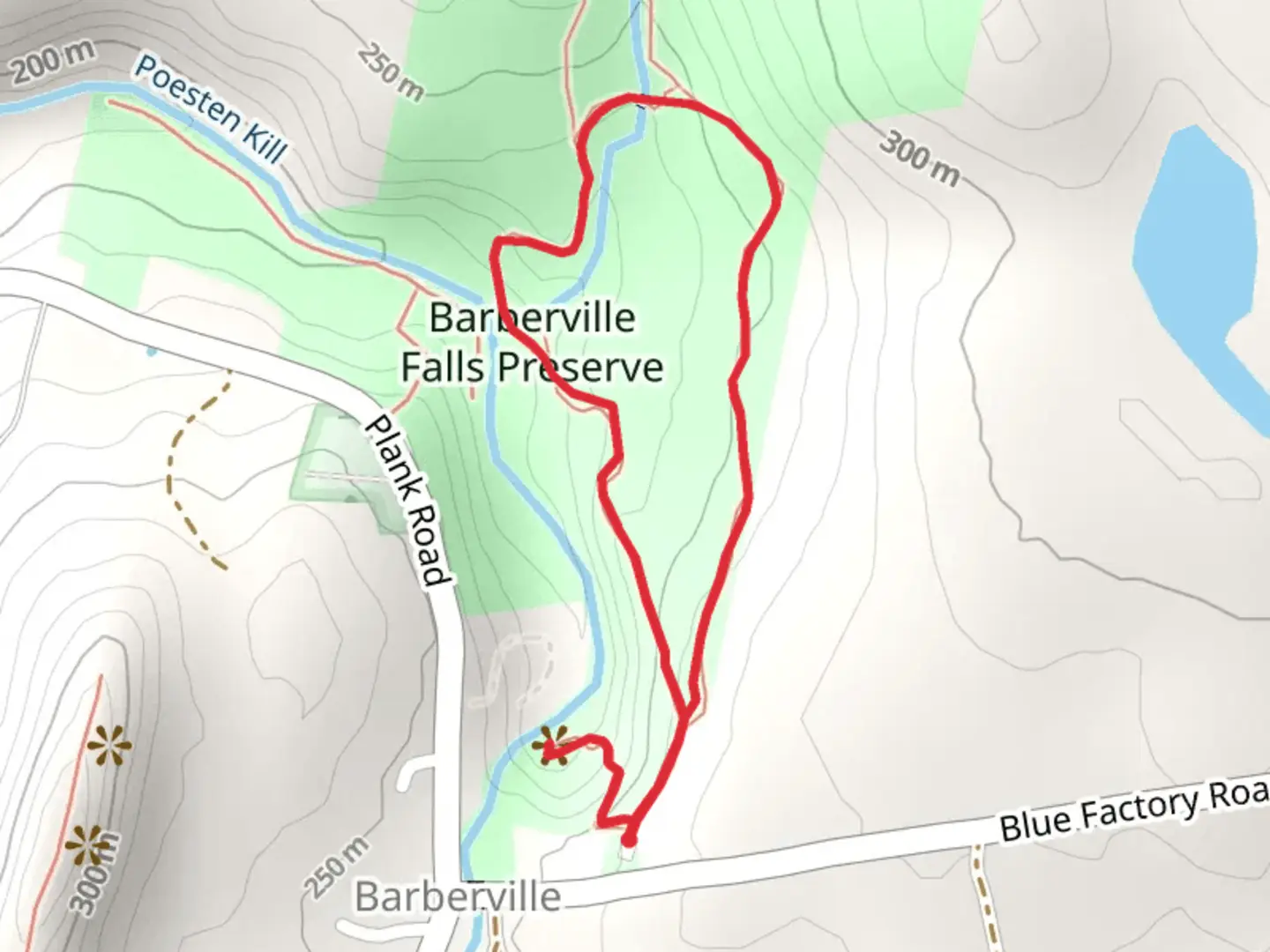 An image depicting the trail Barberville Falls Loop and its surrounding area.