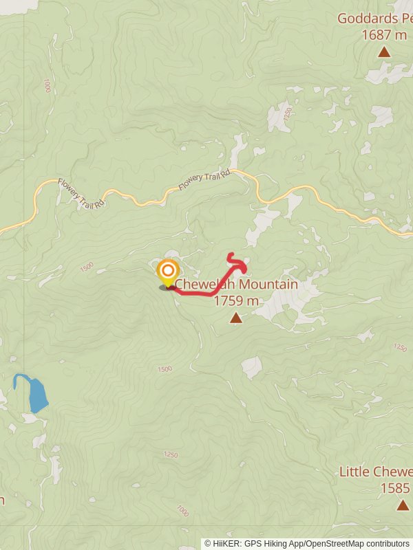 Chewelah Mountain Summit Trail mobile static map