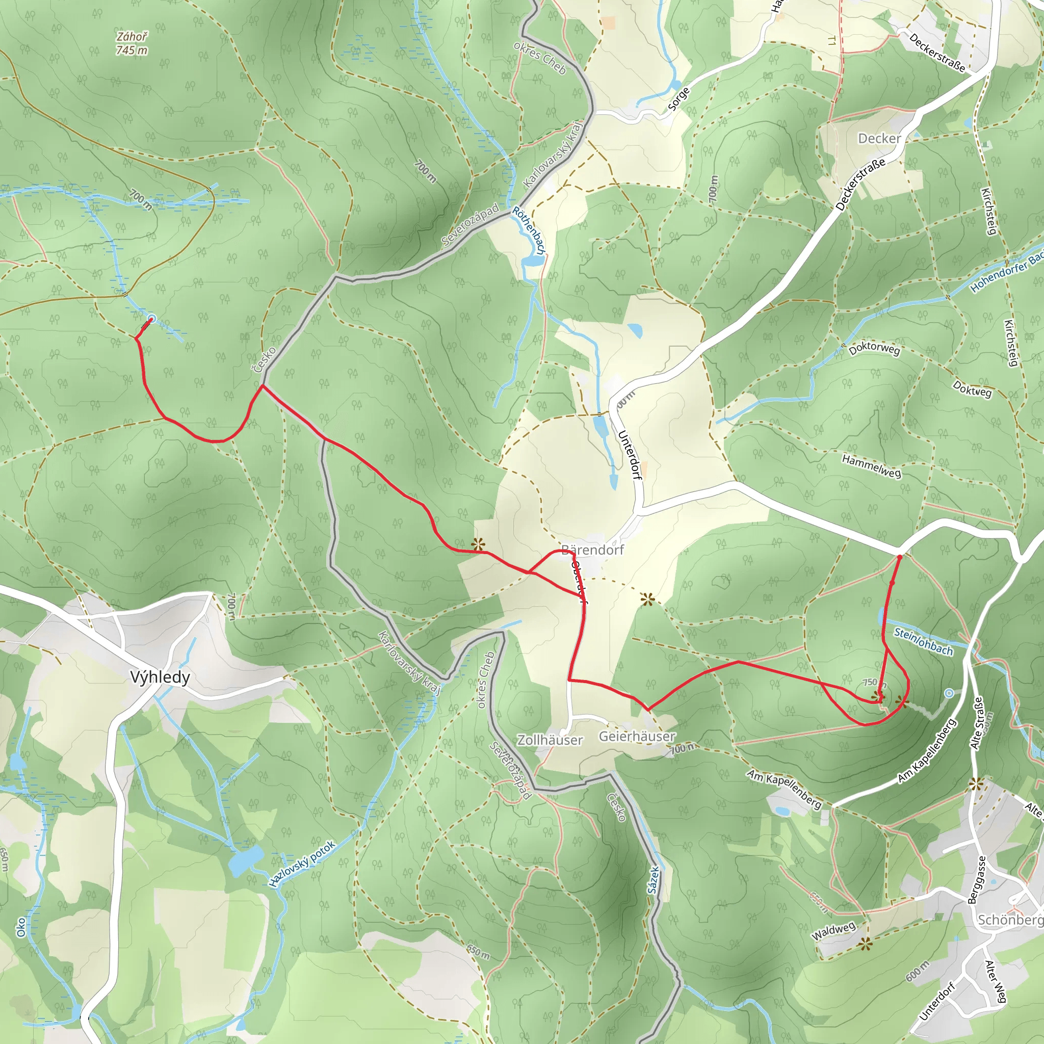 Kapellenbergturm and Blick vom Richtersberg via Gelber Strich mobile static map