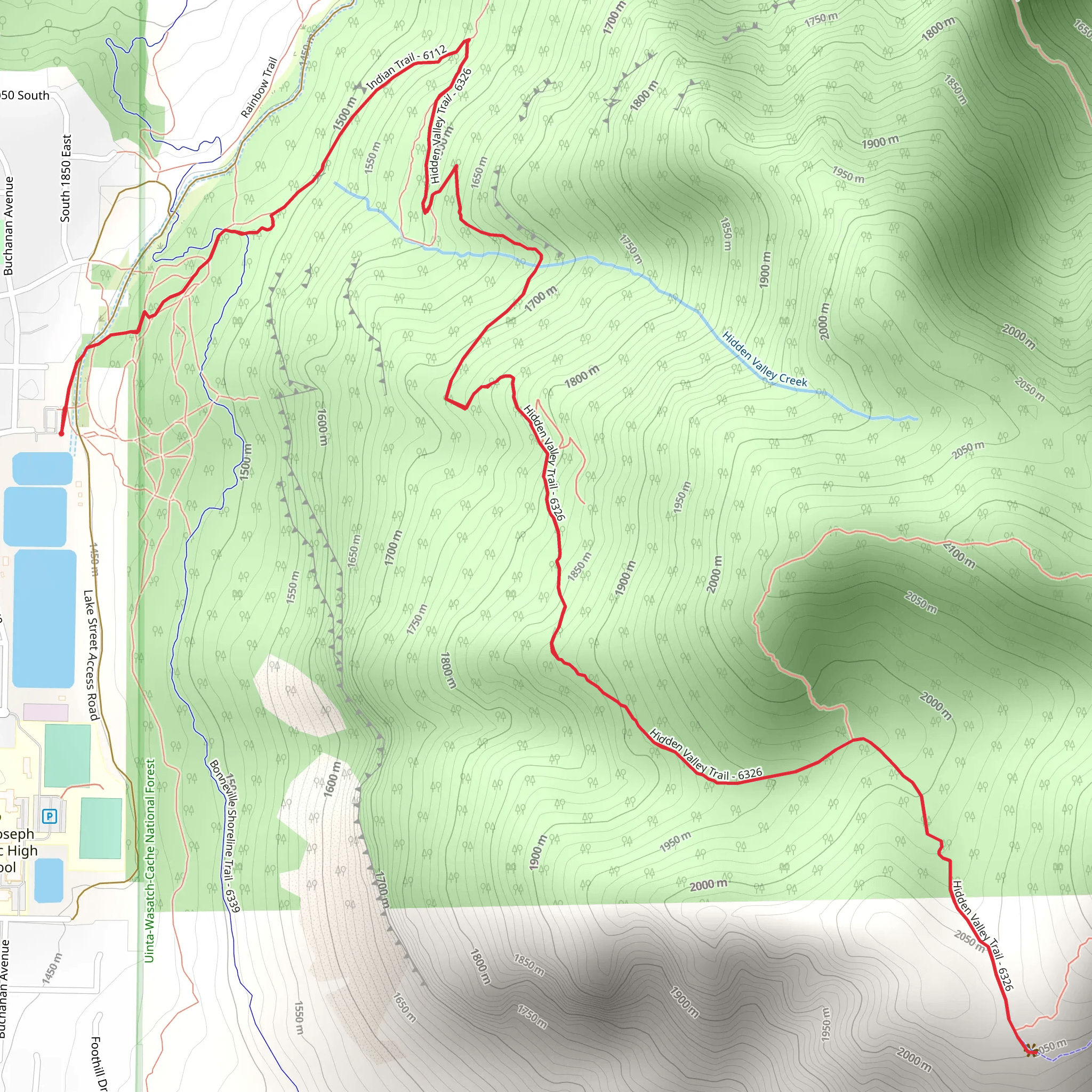 Hidden Valley Trail mobile static map