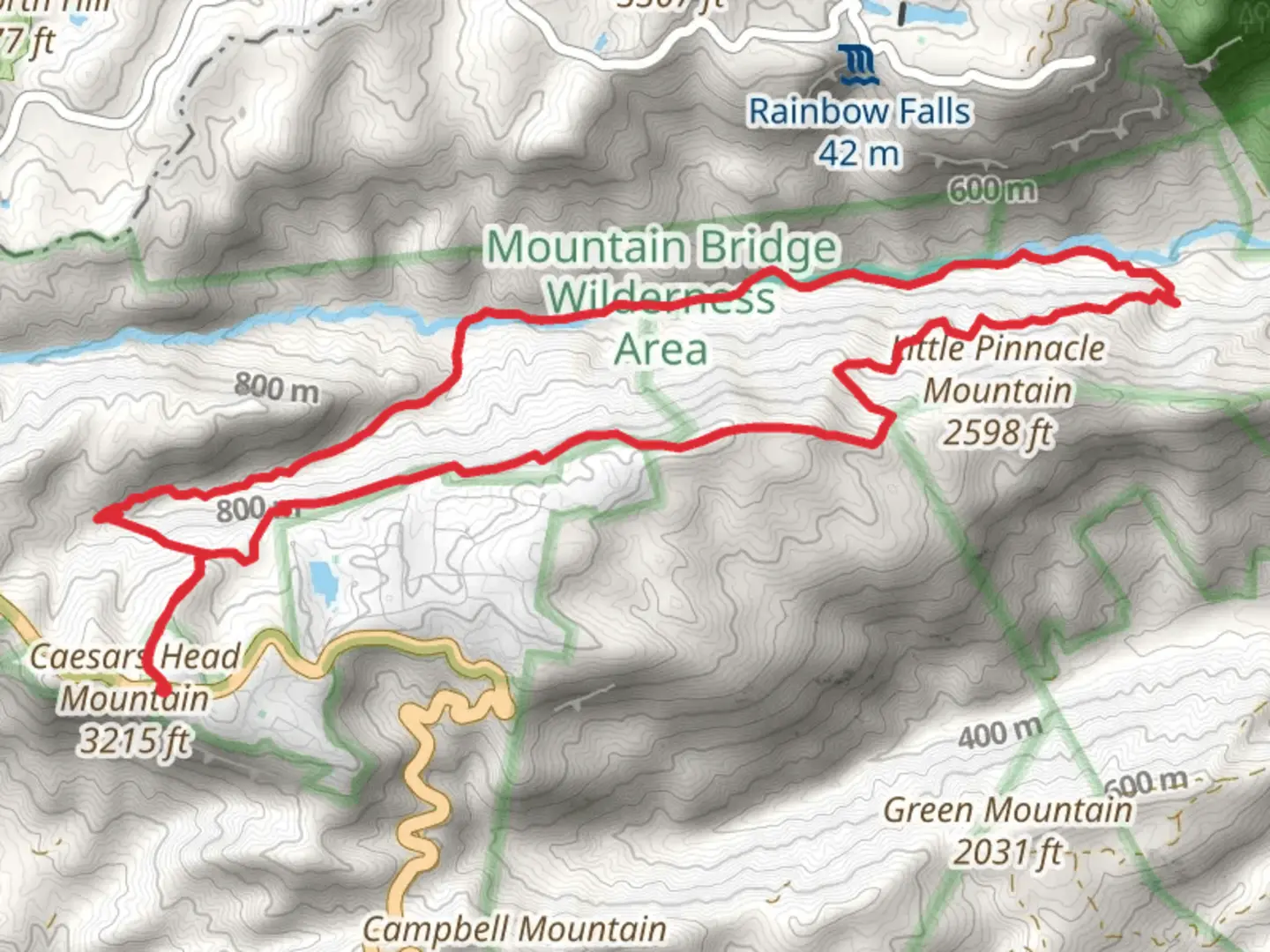 An image depicting the trail Rim of the Gap Trail and Jones Gap Trail Loop and its surrounding area.