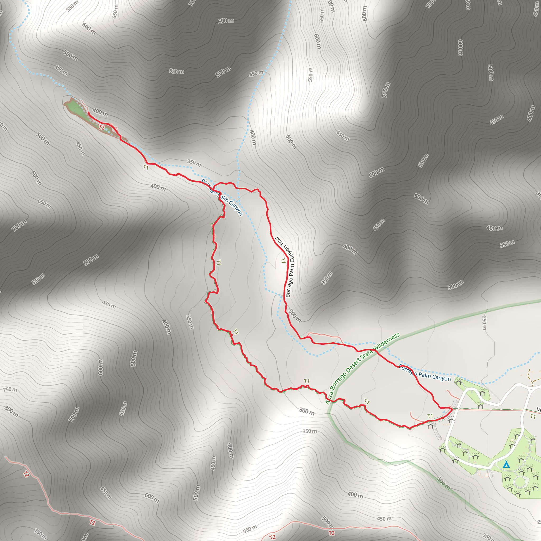 Borrego Palm Canyon Loop Trail mobile static map