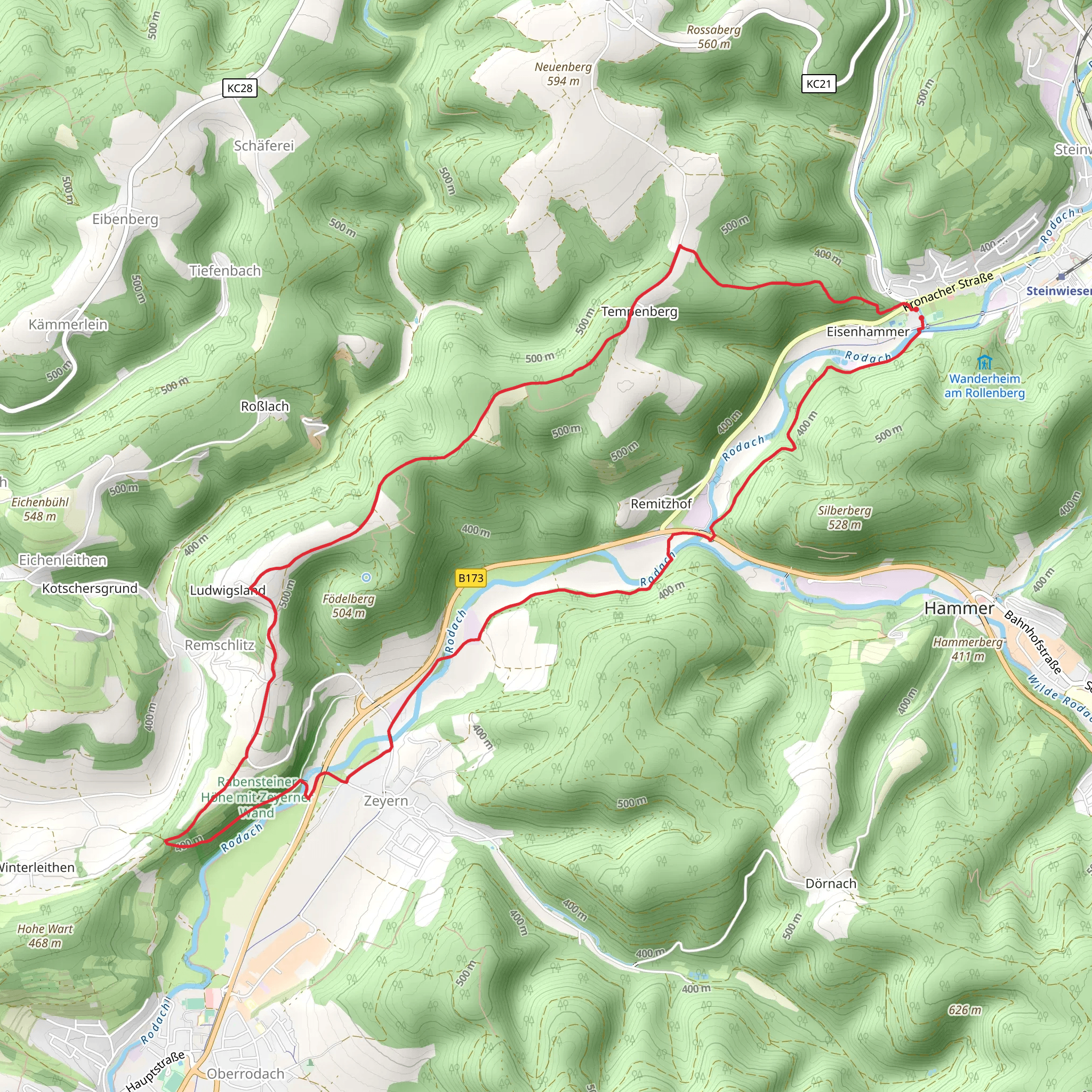 Kübelberg Weg mobile static map