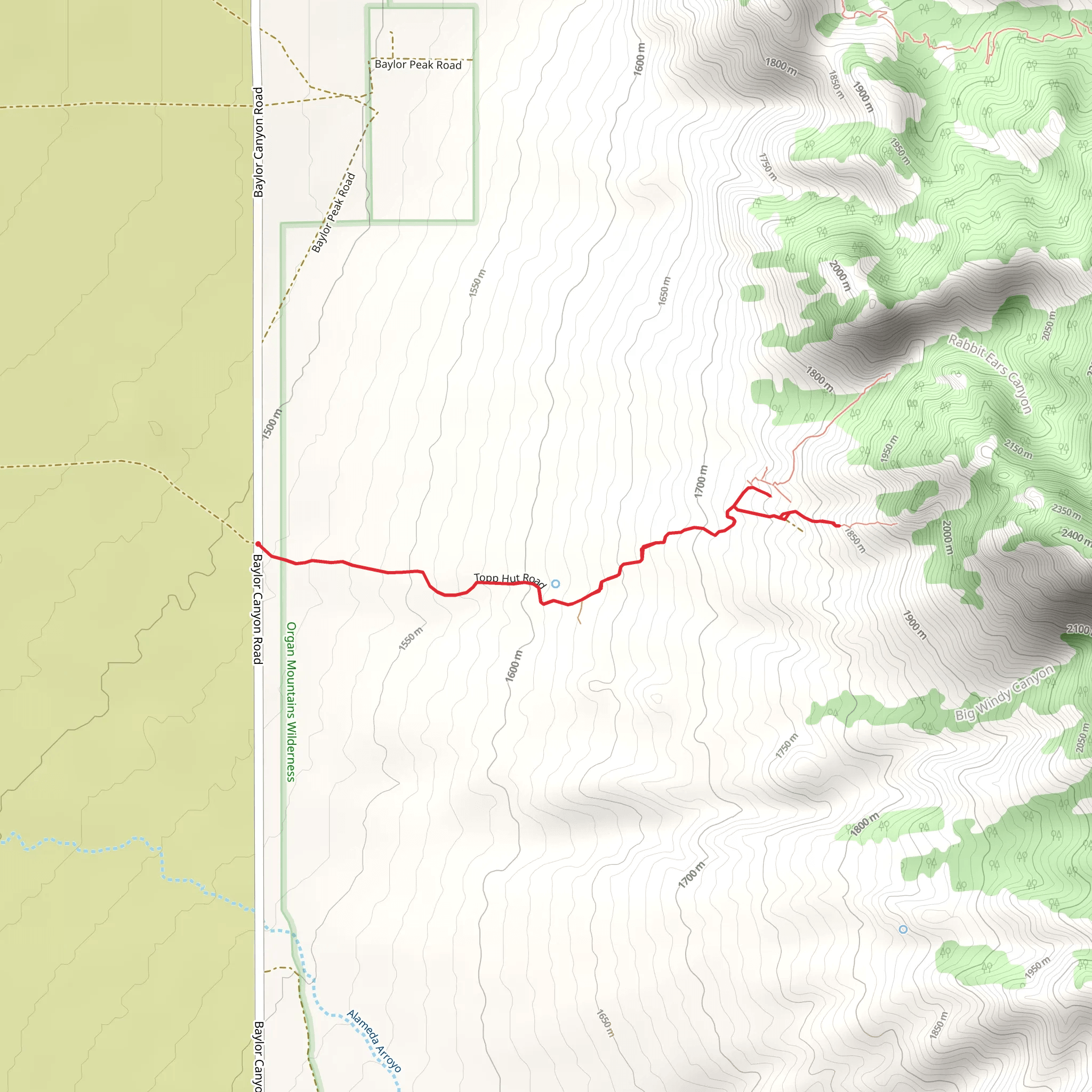 Topp Hut Road mobile static map