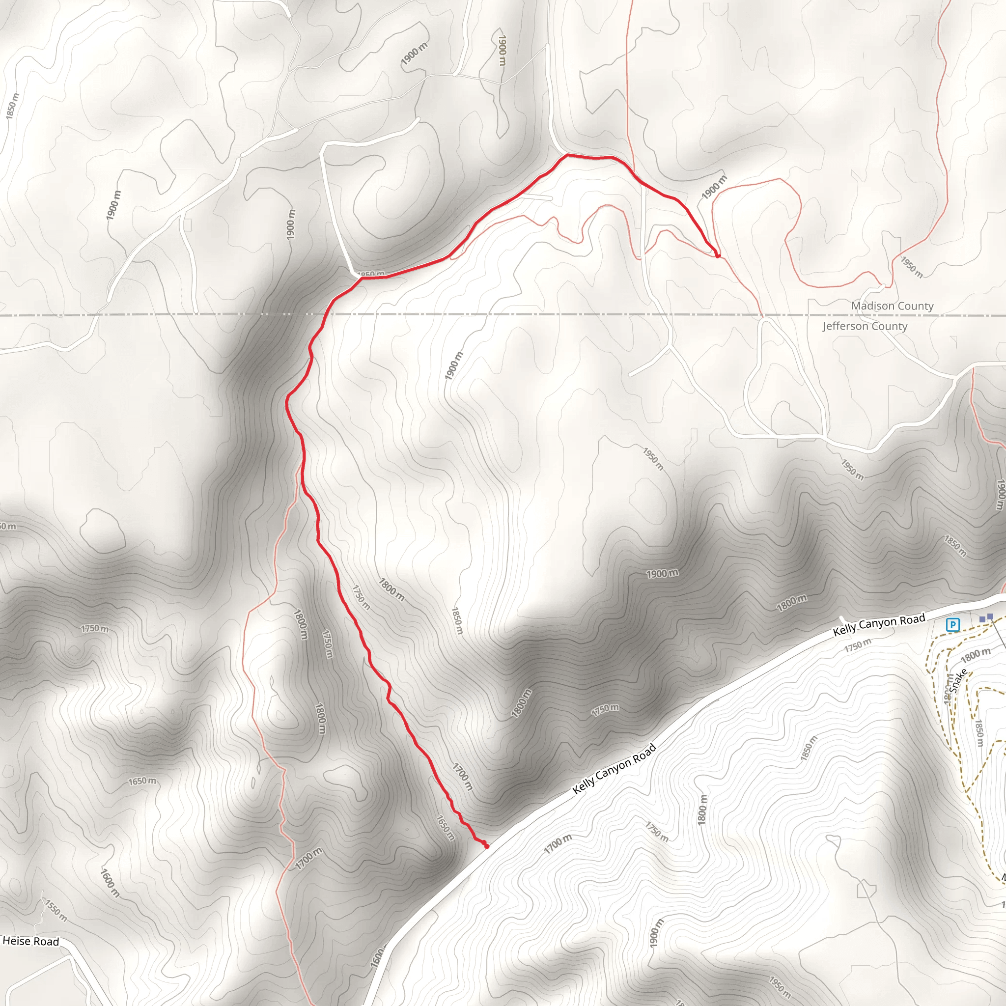 Little Kelly Canyon mobile static map