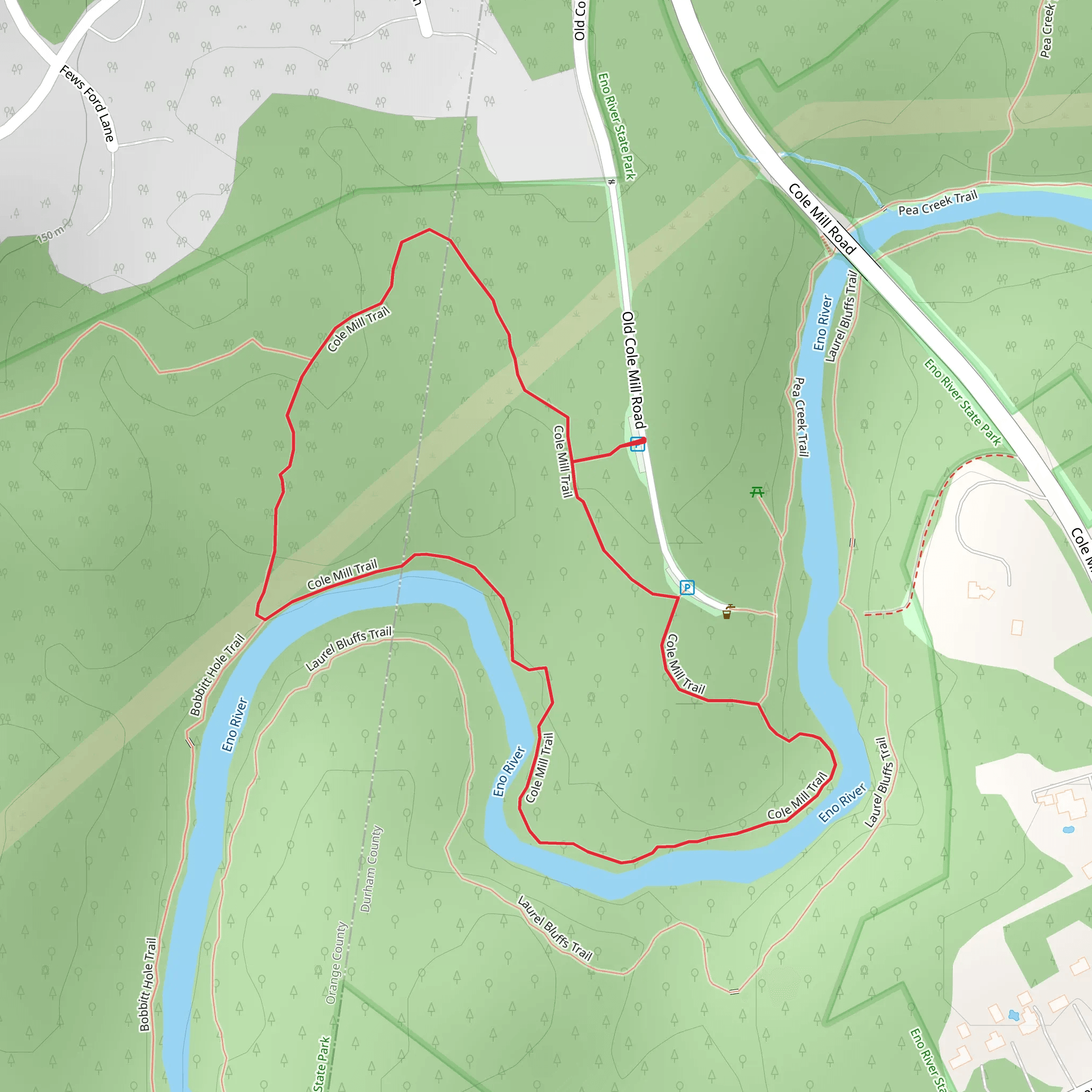 Cole Mill Loop Trail mobile static map