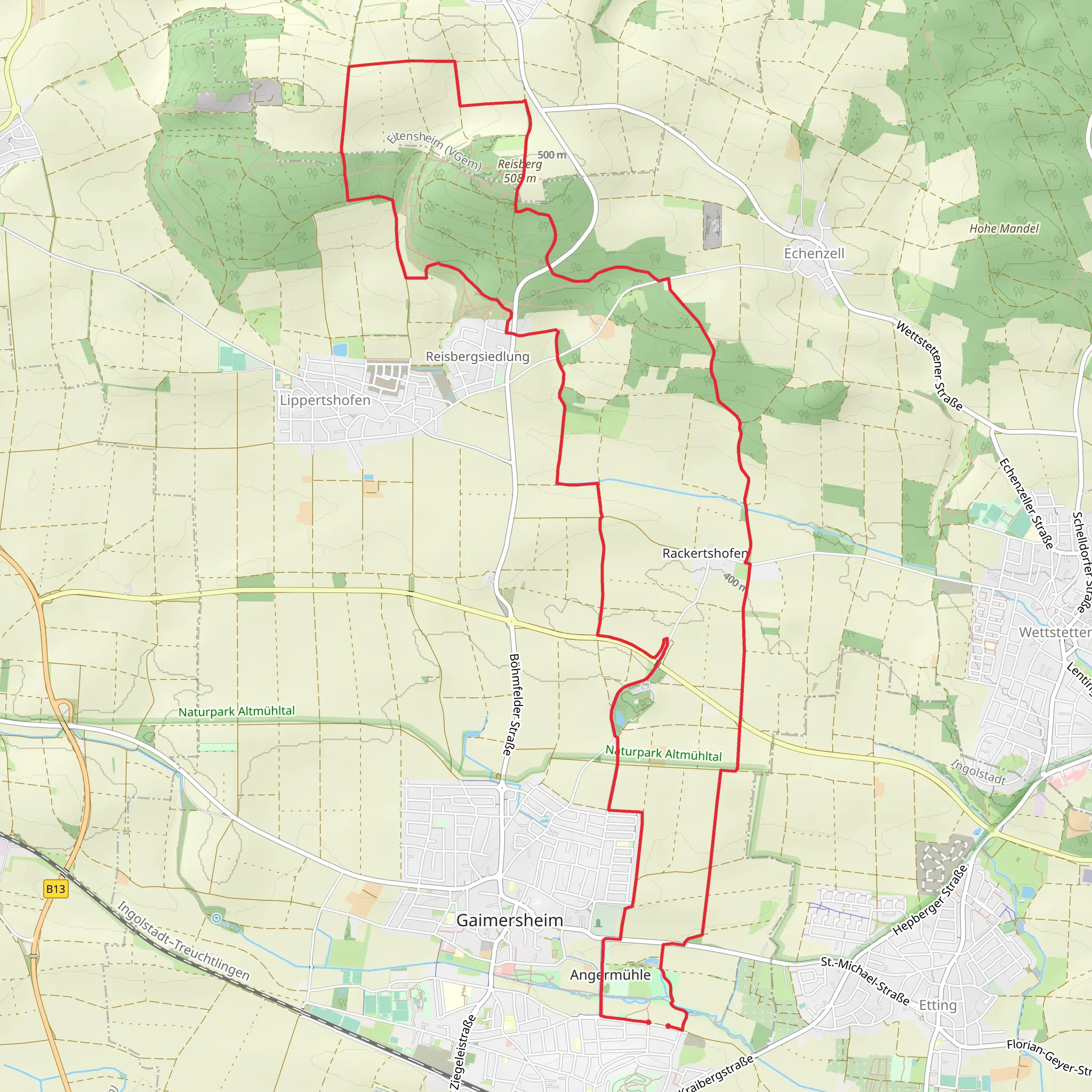 Gaimersheim and Reisberg Loop mobile static map