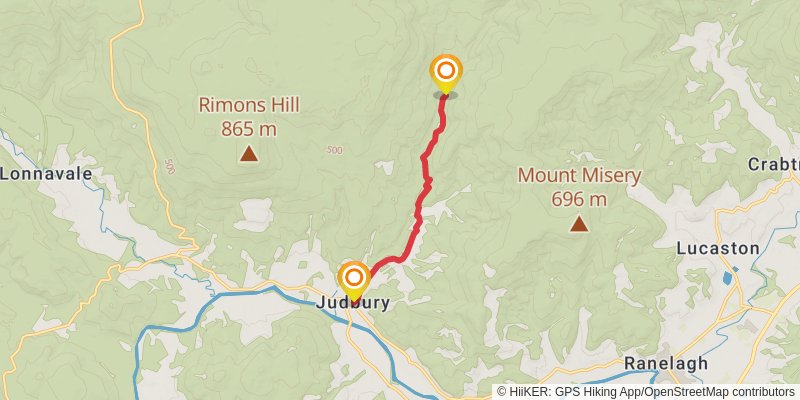 Tasmanian Trail stage 22 Map