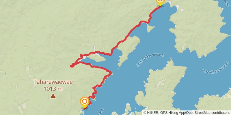 Lake Waikaremoana Great Walk stage 3 Map