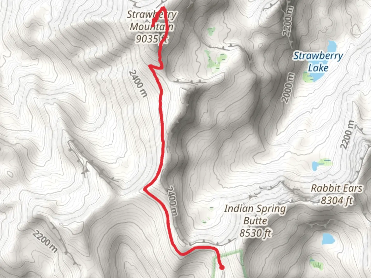 An image depicting the trail Strawberry Mountain and its surrounding area.