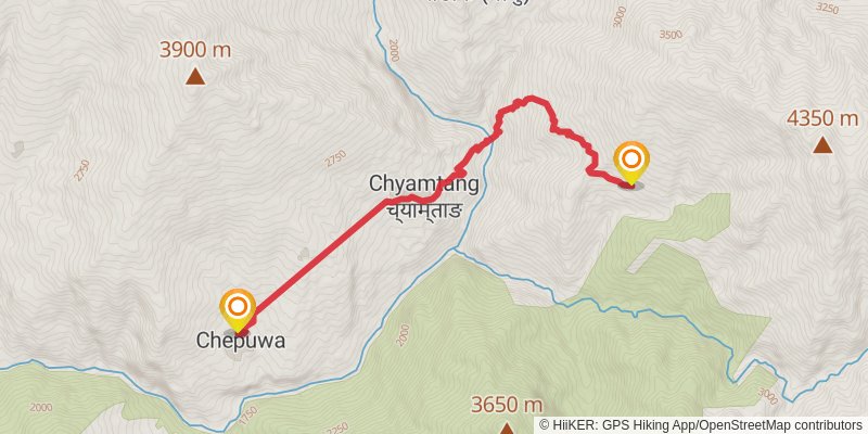 Great Himalayan Trail stage 11 Map