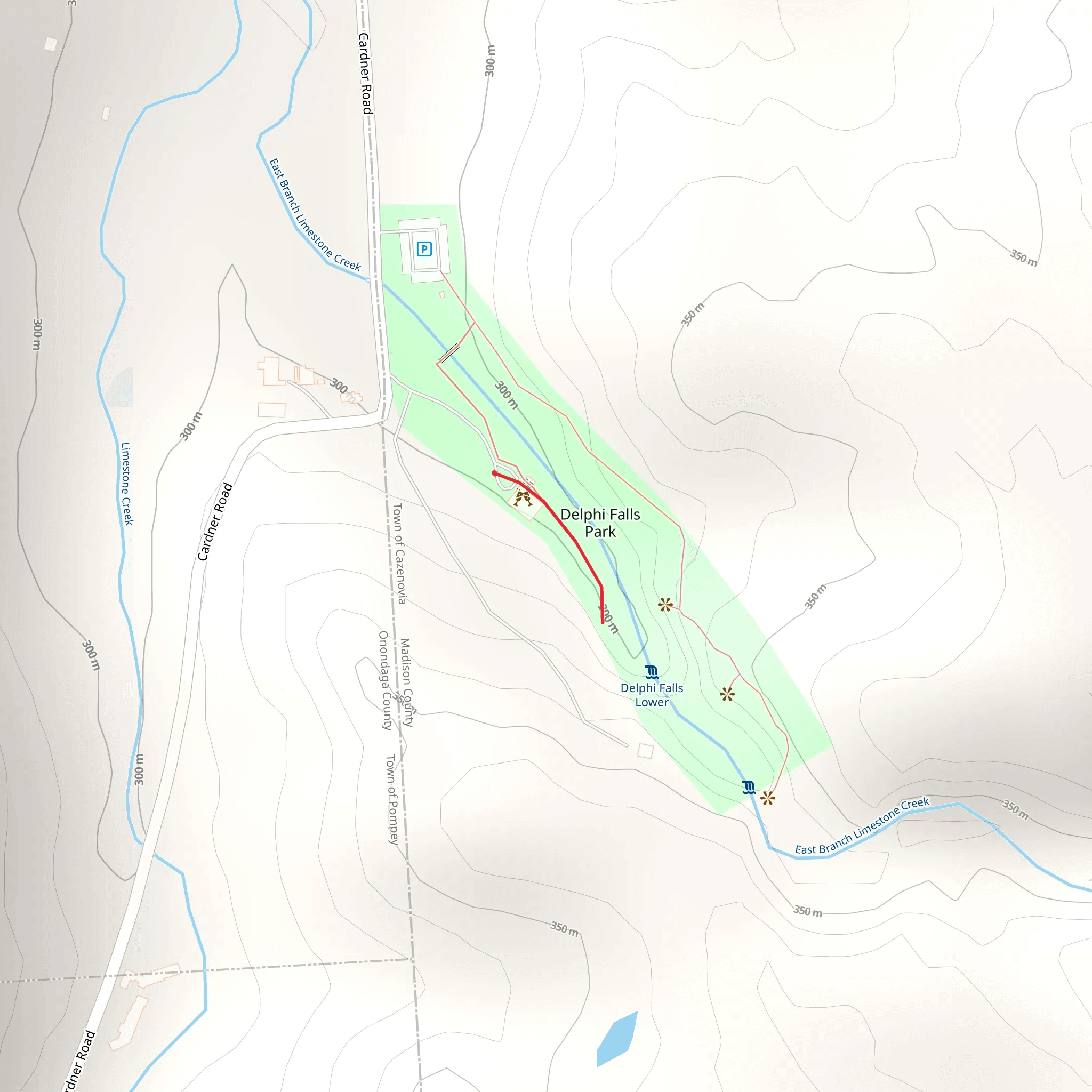 Delphi Falls Park Trail mobile static map