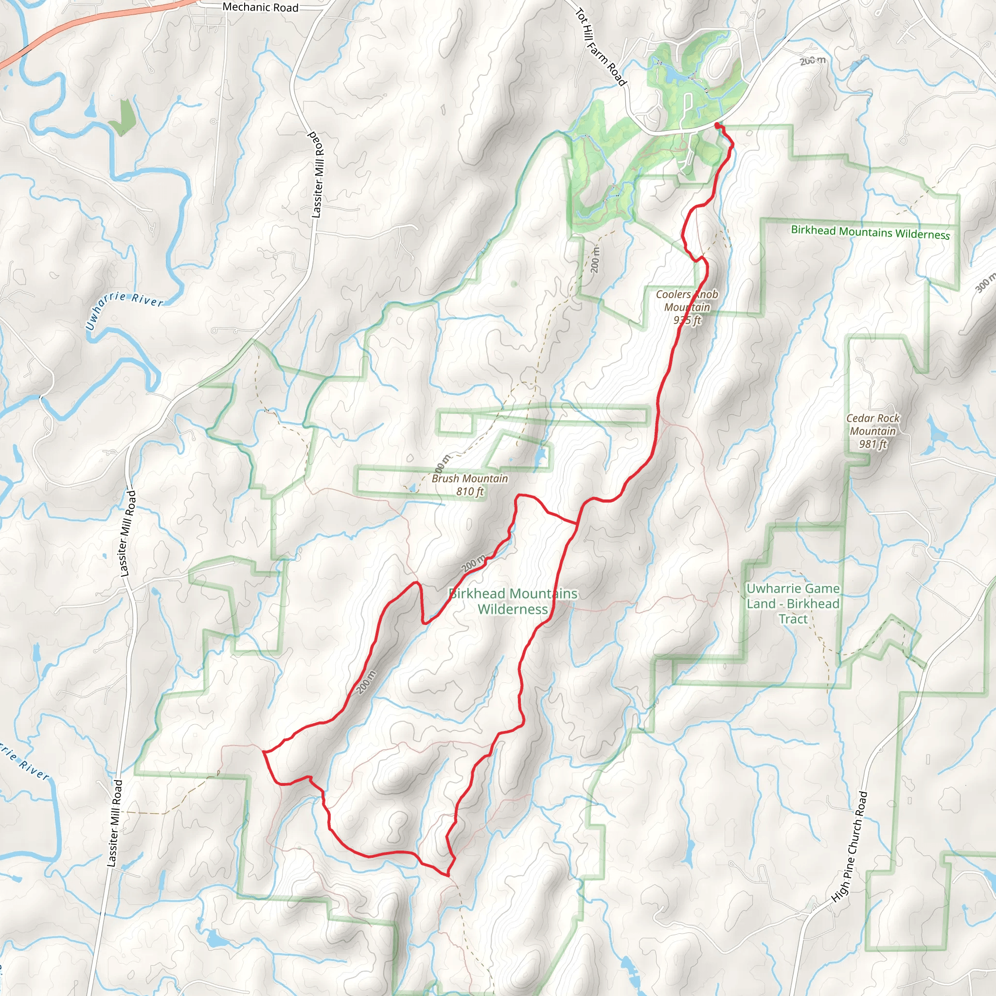 Birkhead Mountain Trail mobile static map